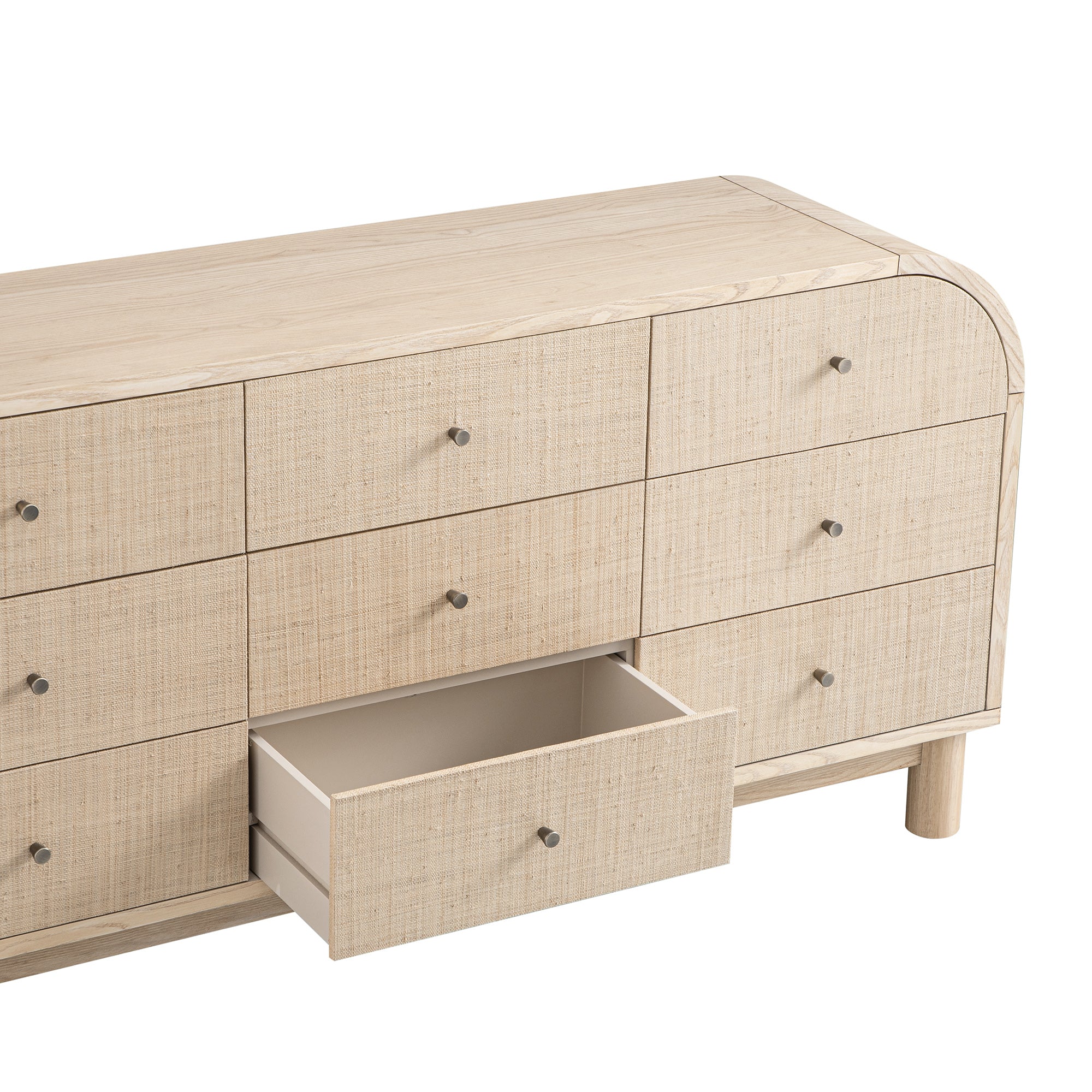 Maude 9 Drawer Chest, Natural Ash with Raffia - Image 8