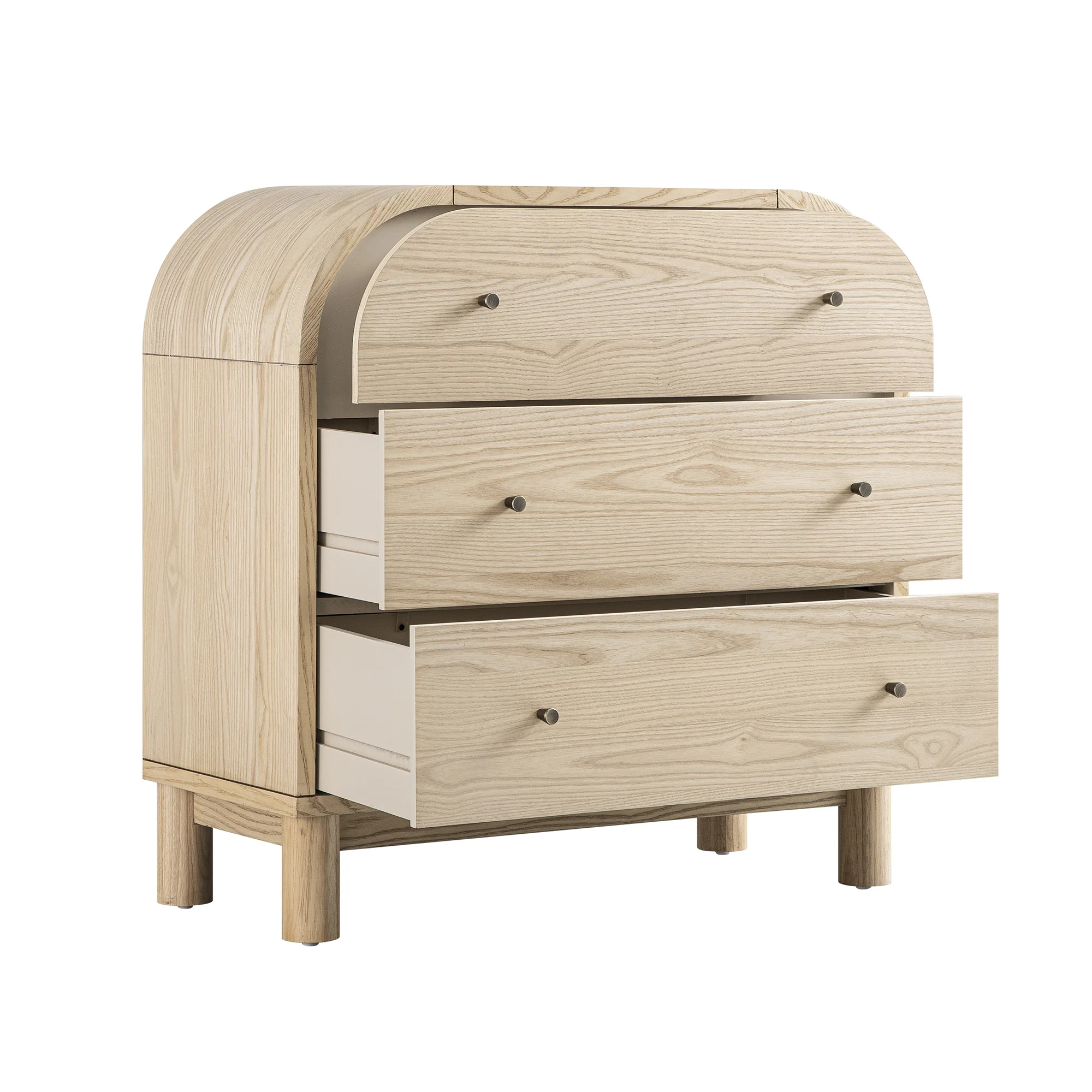 Maude Chest of 3 Drawers, Natural Ash - Image 10