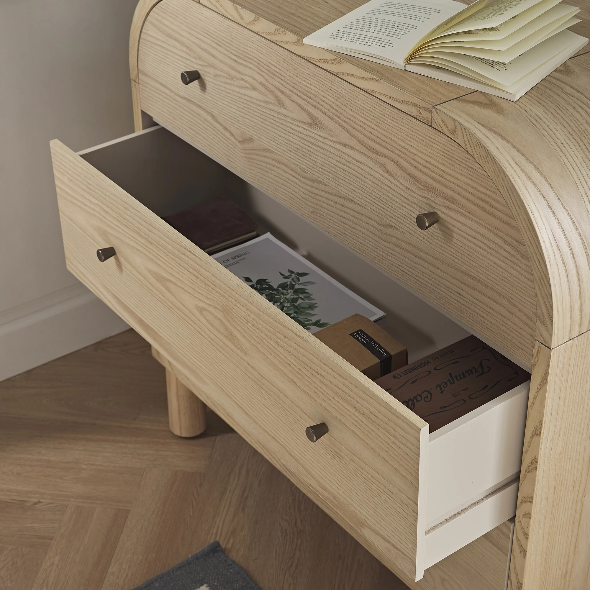 Maude Chest of 3 Drawers, Natural Ash - Image 3