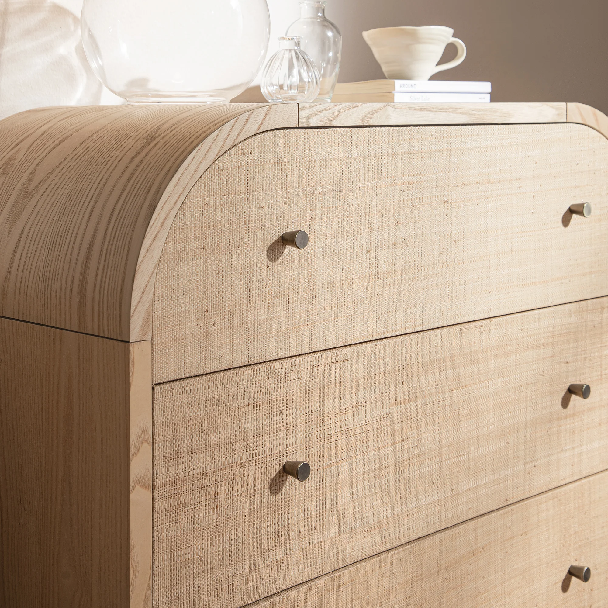 Maude Chest of 3 Drawers, Natural Ash with Raffia - Image 3