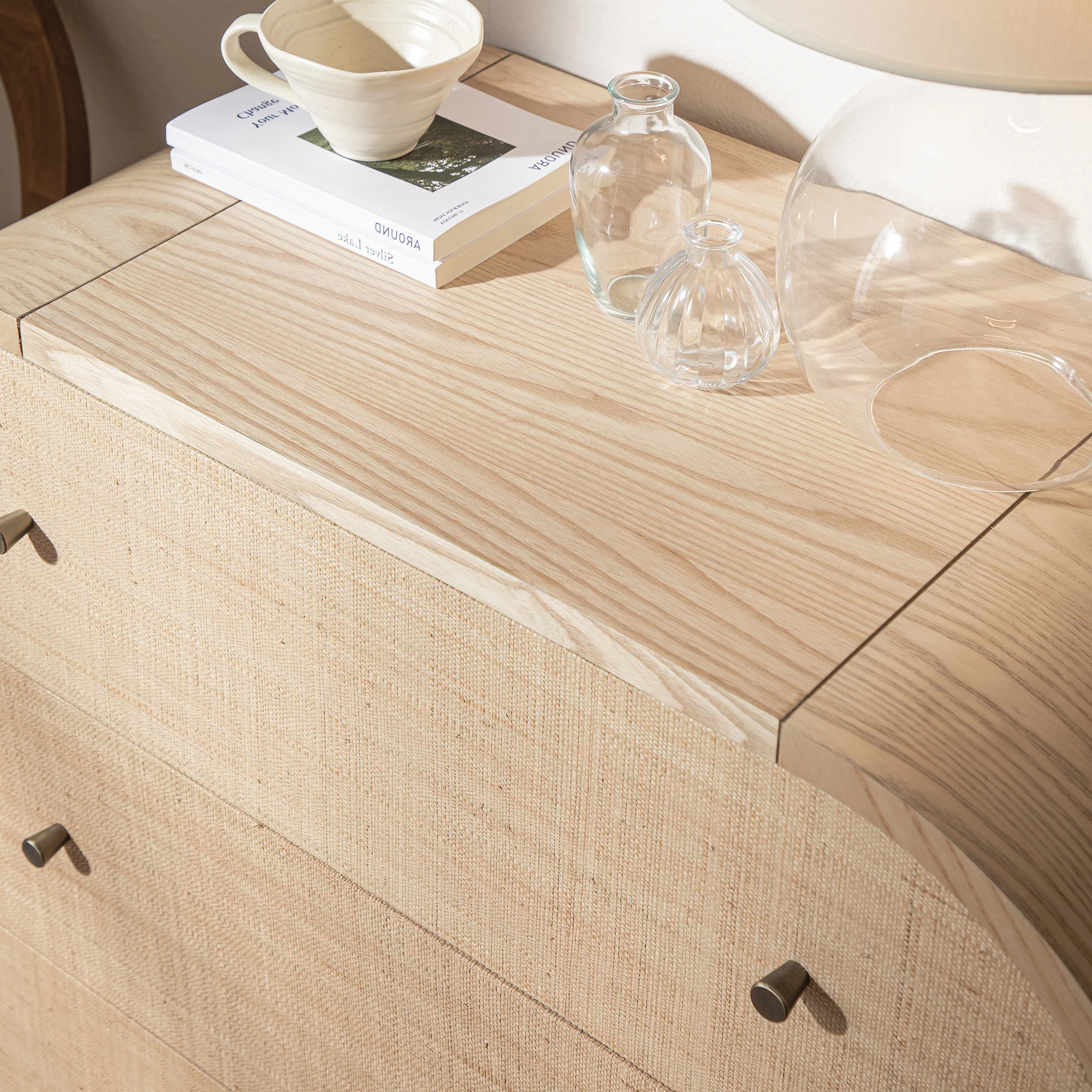 Maude Chest of 3 Drawers, Natural Ash with Raffia - Image 4
