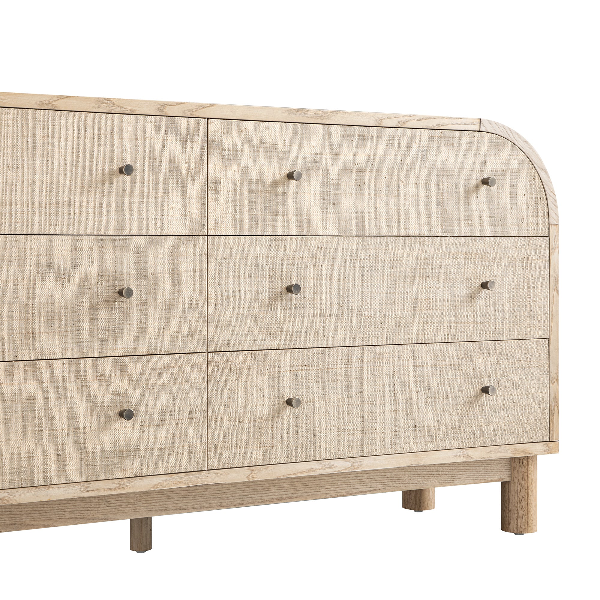 Maude Chest of 6 Drawers, Natural Ash with Raffia - Image 7