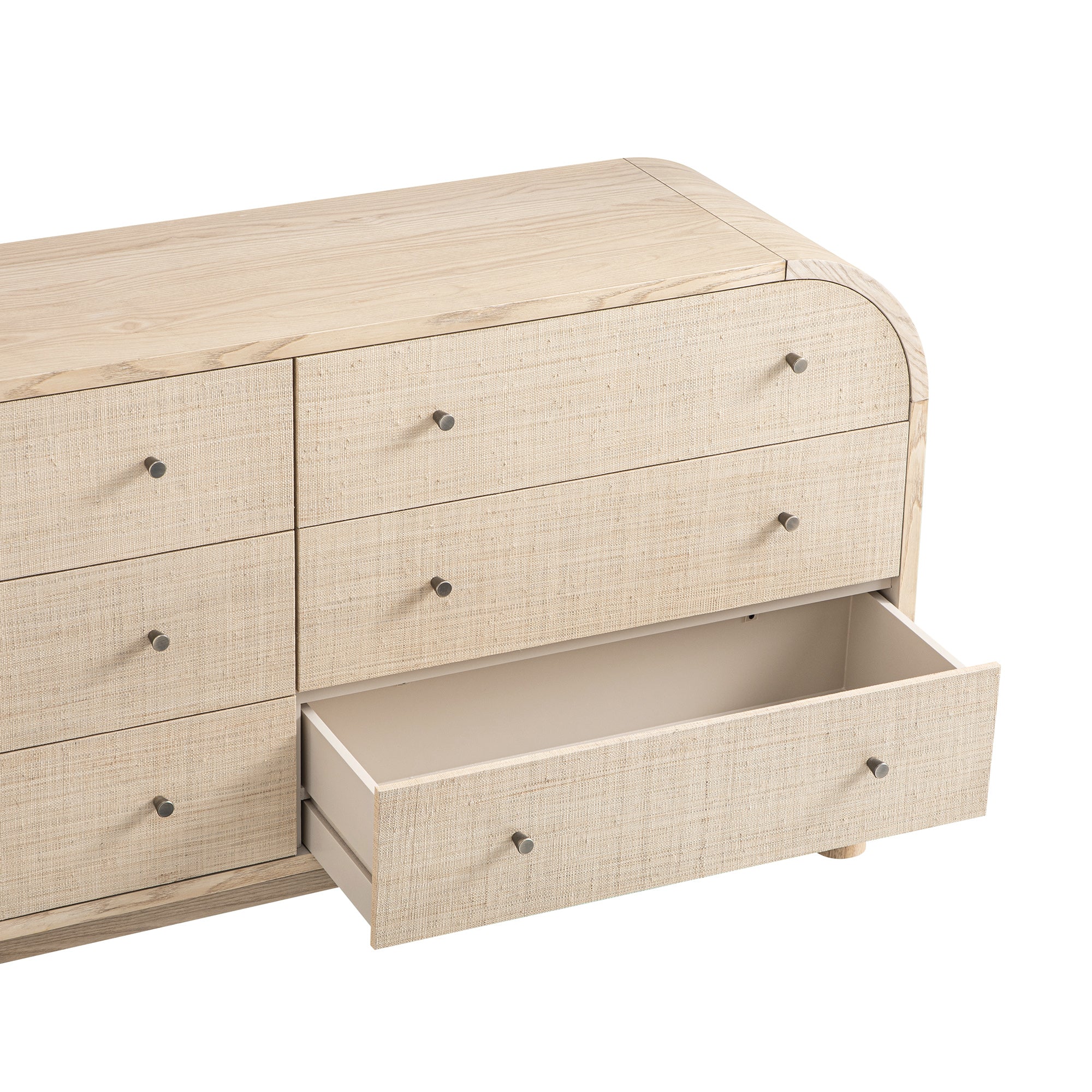 Maude Chest of 6 Drawers, Natural Ash with Raffia - Image 8