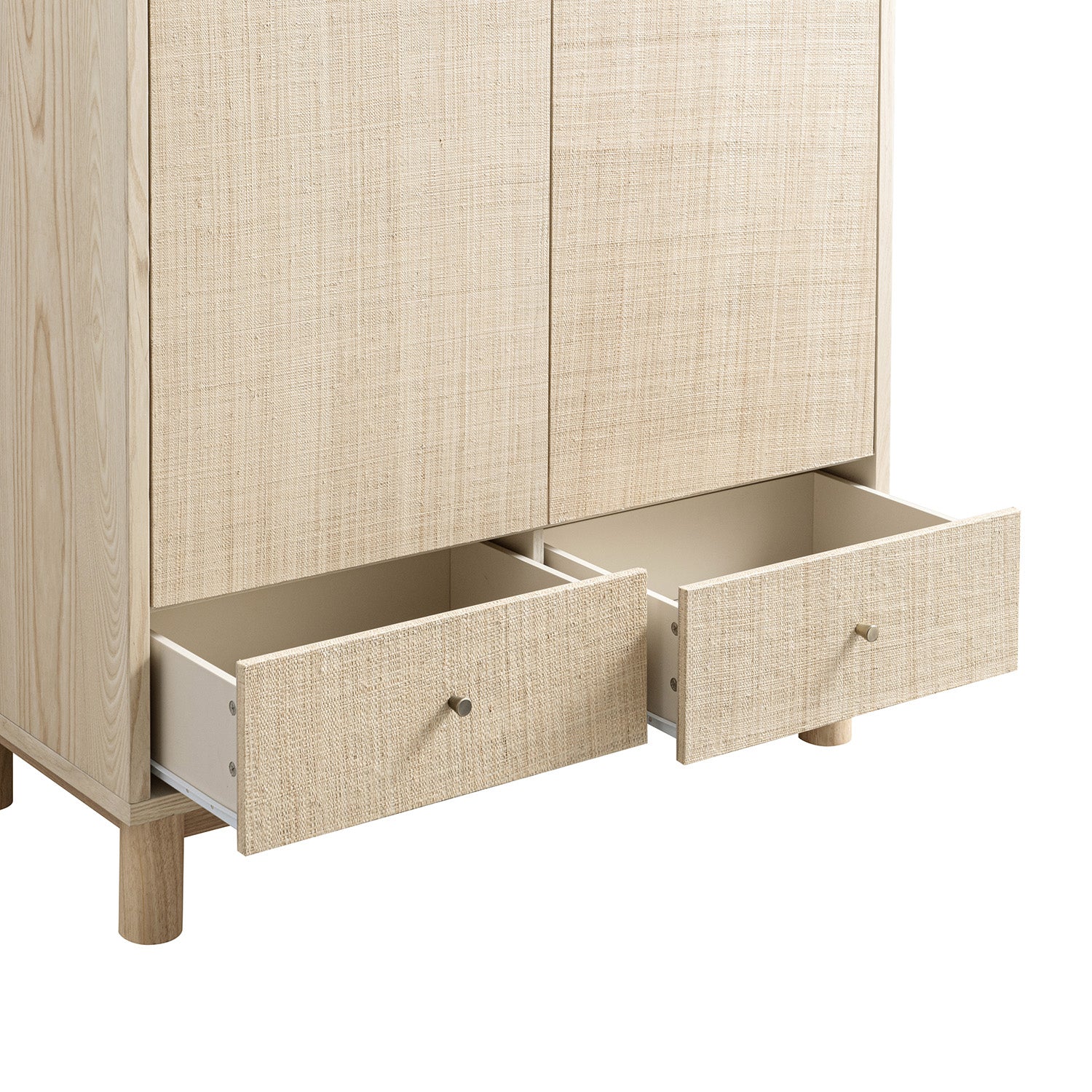 Maude Double Wardrobe, Natural Ash with Raffia - Image 15