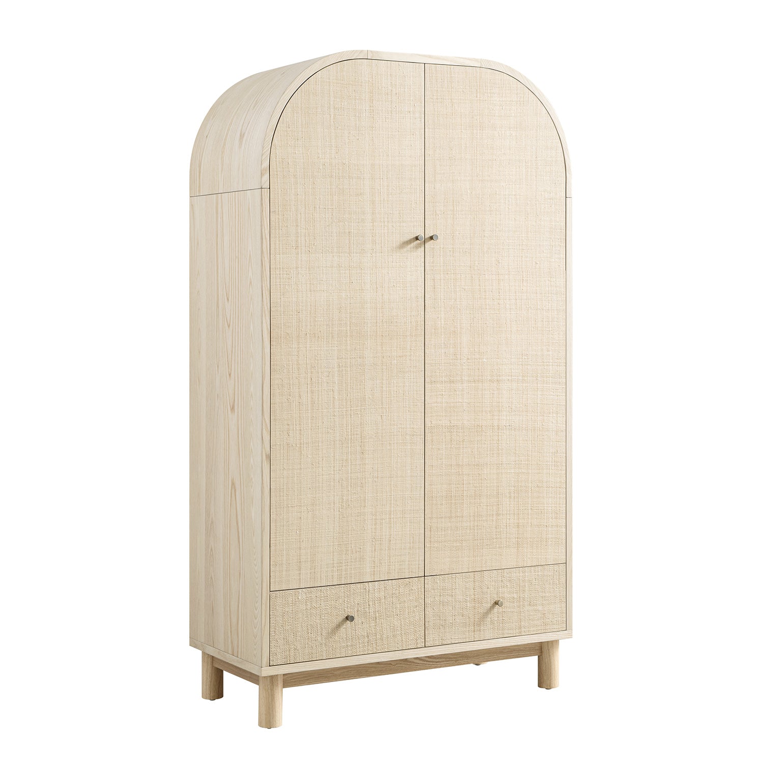 Maude Double Wardrobe, Natural Ash with Raffia - Image 8