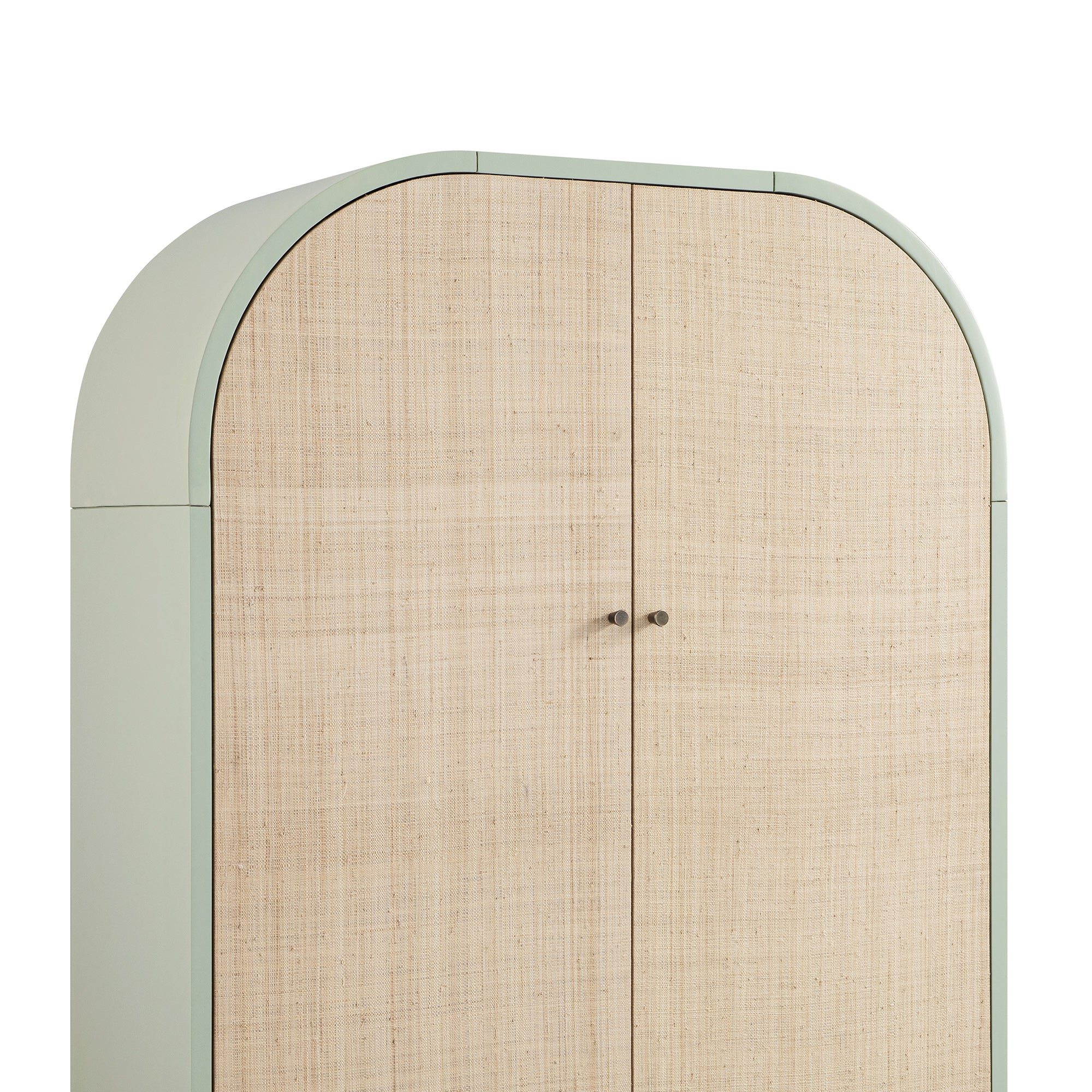Maude Large Storage Cabinet, Muted Pistachio Ash with Raffia - Image 14