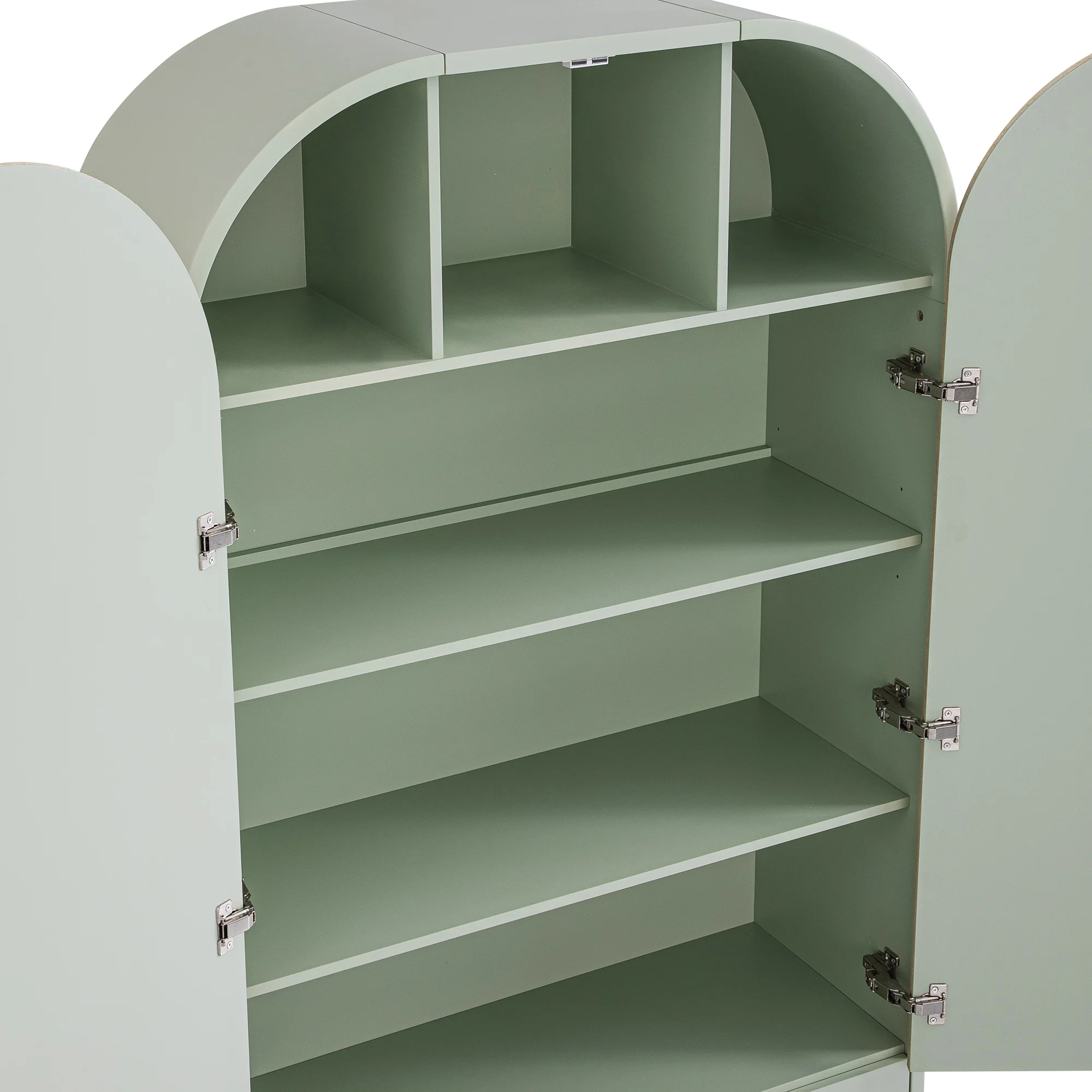 Maude Large Storage Cabinet, Muted Pistachio Ash with Raffia - Image 15