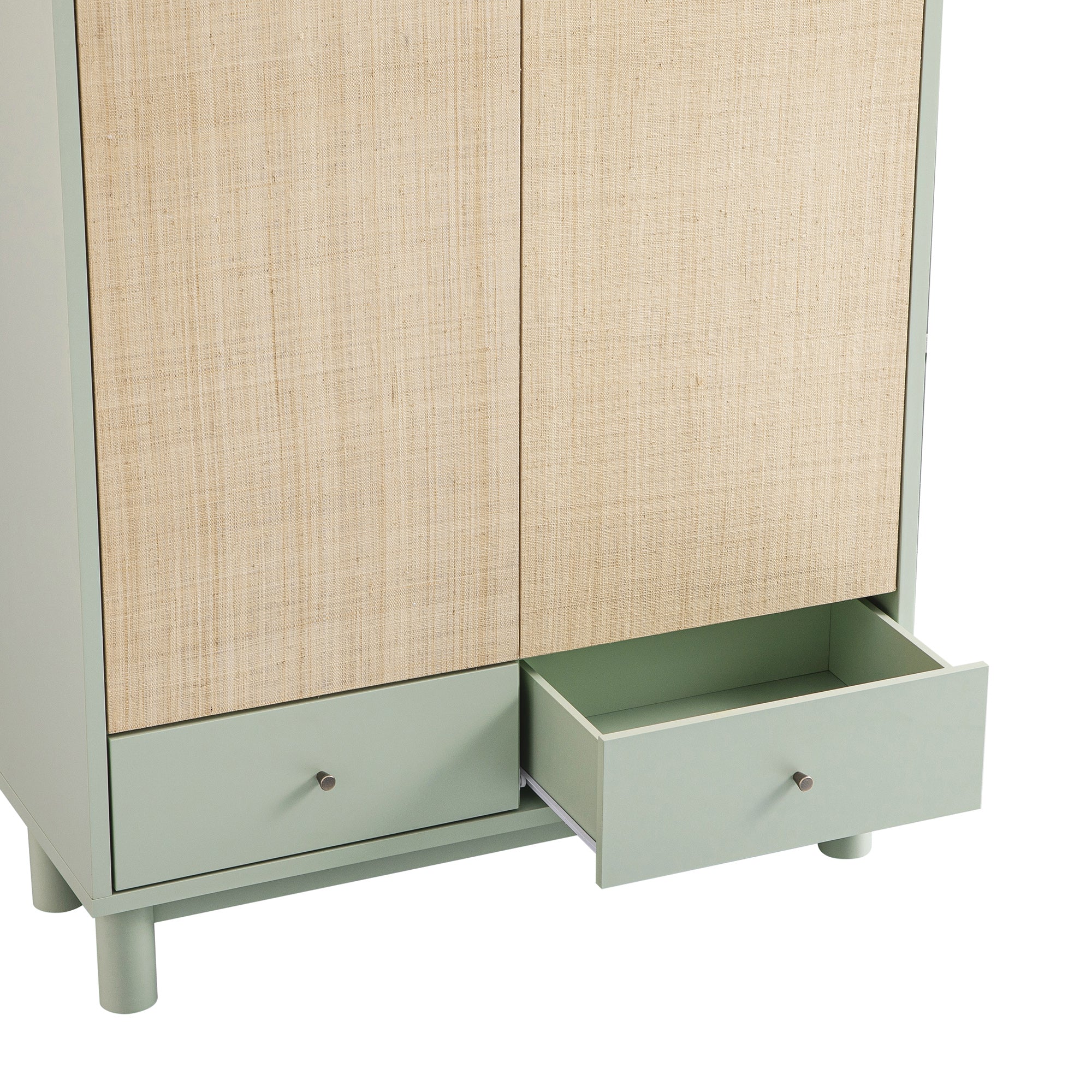 Maude Large Storage Cabinet, Muted Pistachio Ash with Raffia - Image 16