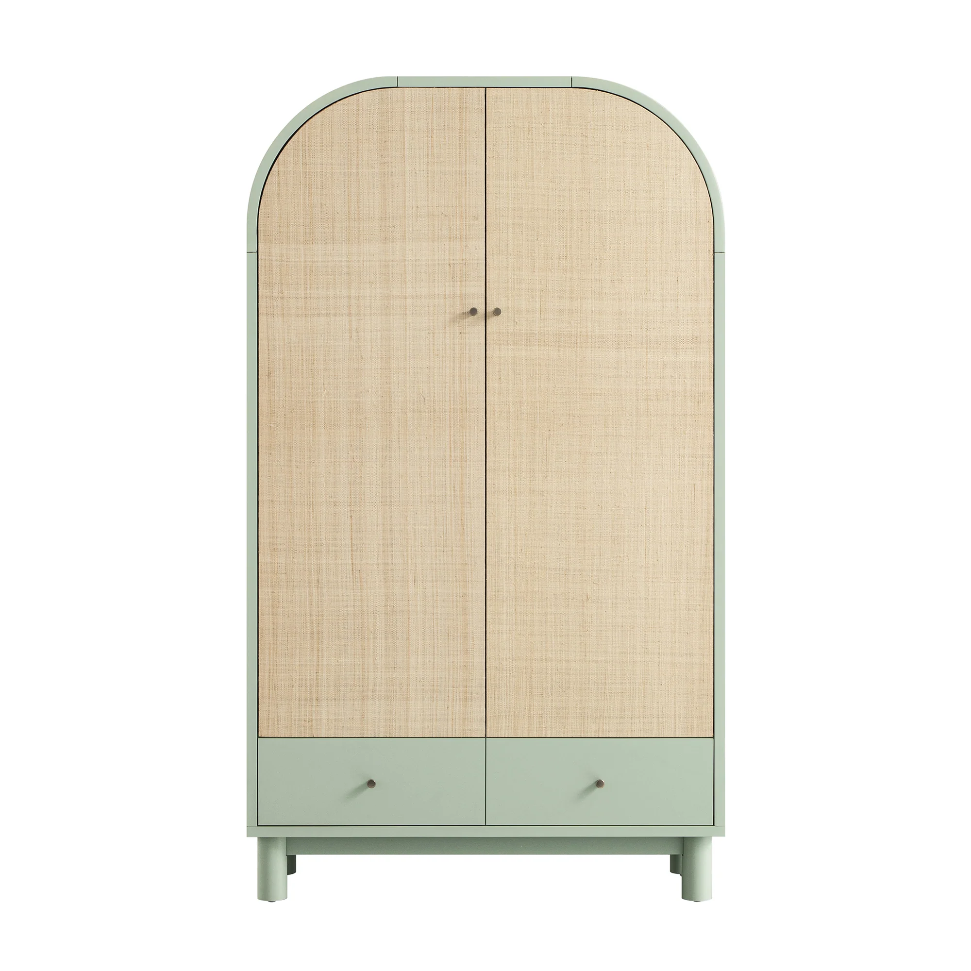 Maude Large Storage Cabinet, Muted Pistachio Ash with Raffia - Image 8