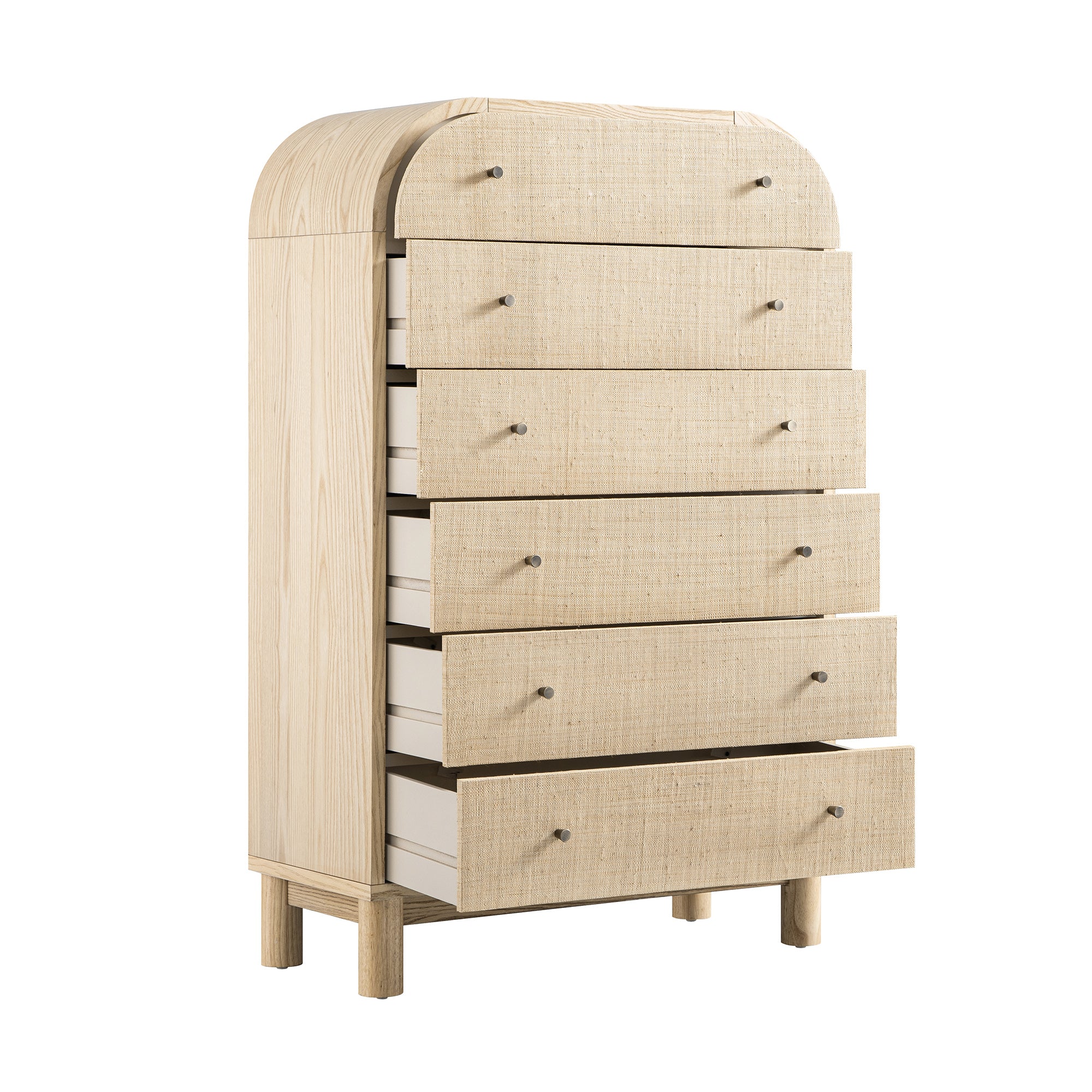 Maude Tall Chest, Natural Ash with Raffia - Image 10