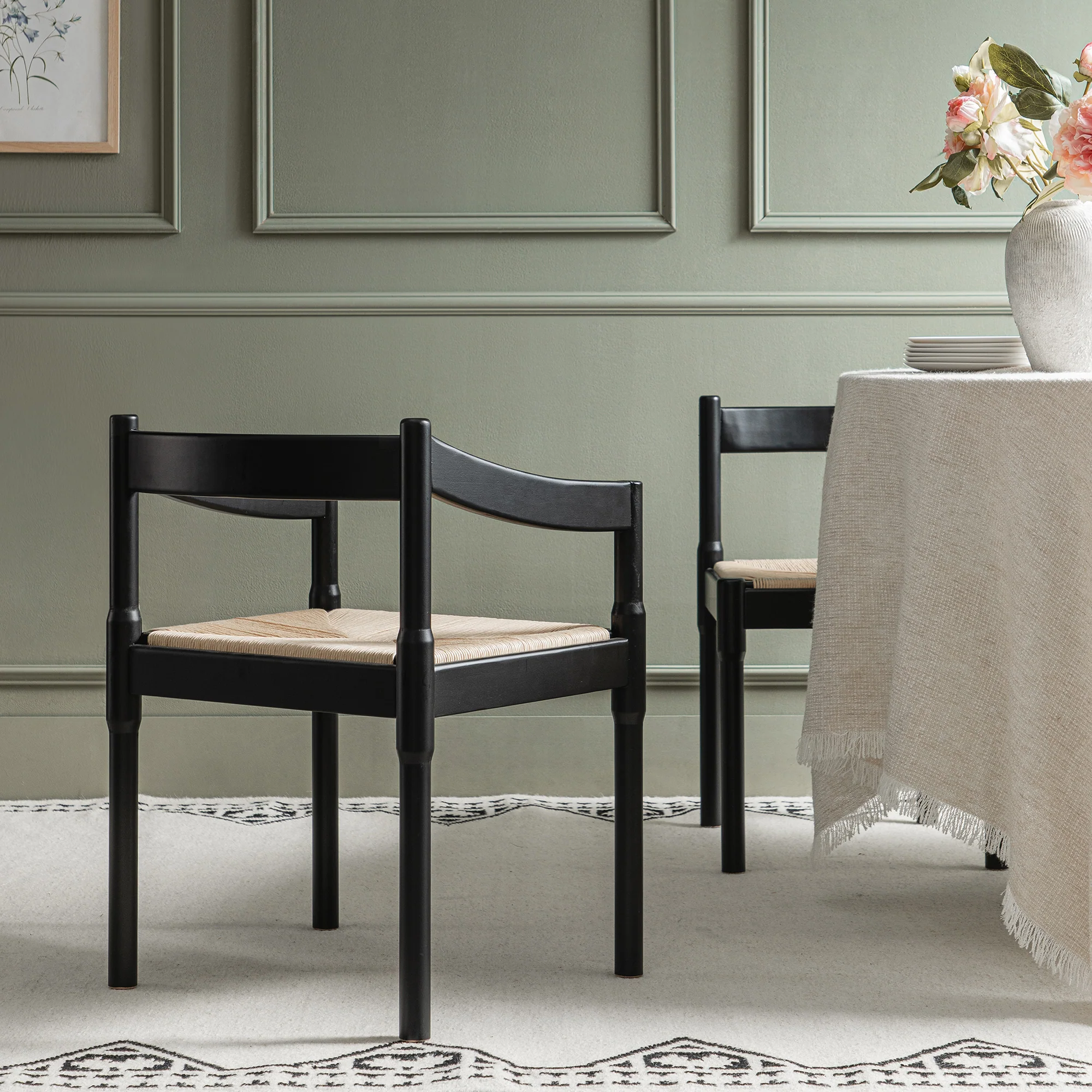 Minley 2-in-1 Carver Chair, Black Matte - Image 4