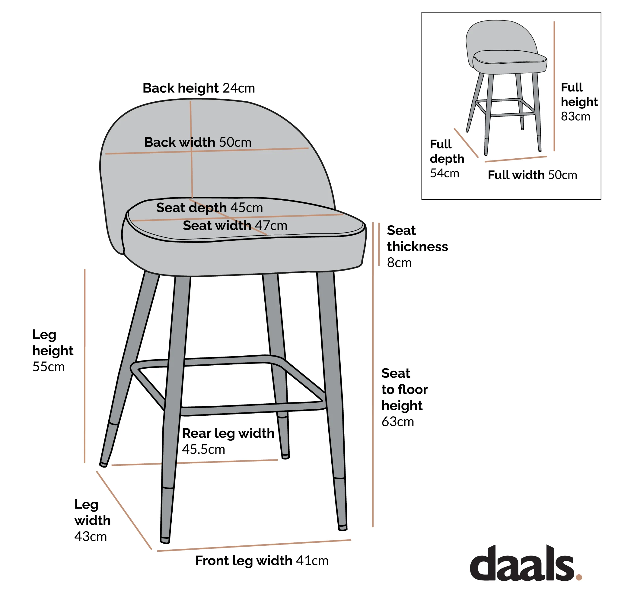 Miyae Set of 2 Pleated Pale Pink Velvet Upholstered Counter Stools - Image 5