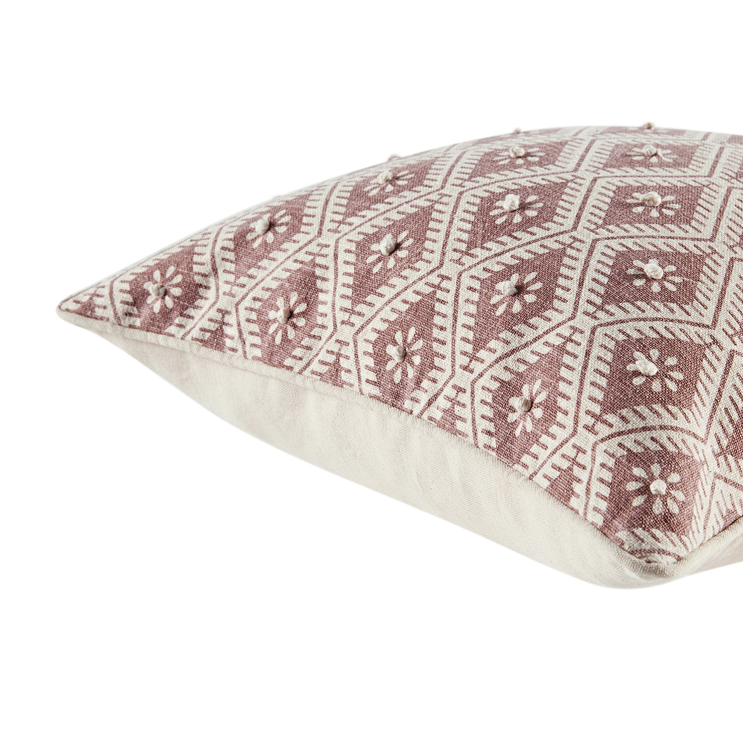 Nazaar Dusky Pink Floral Tessela Cotton Duck Cushion - Image 4