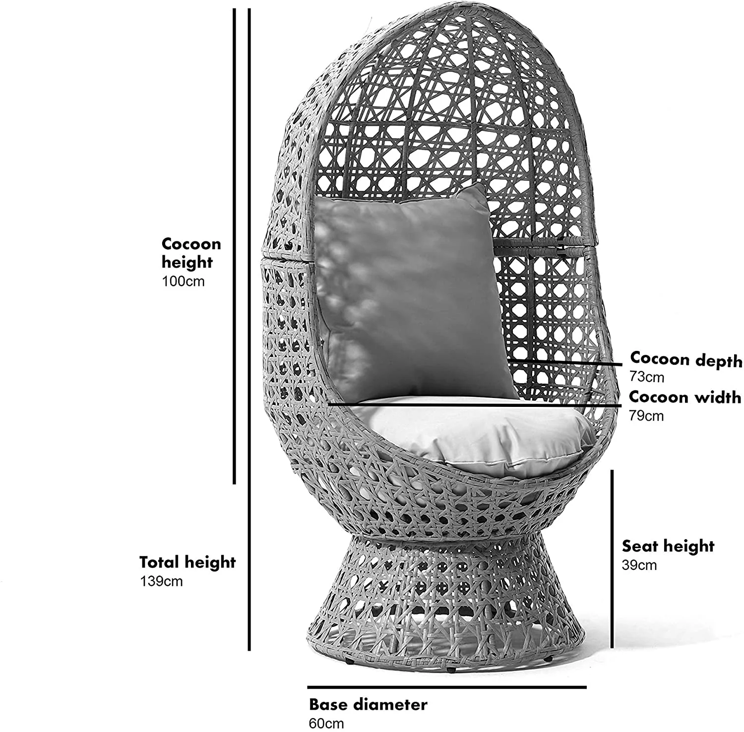 Nerida Rattan Cocoon Chair - Image 8