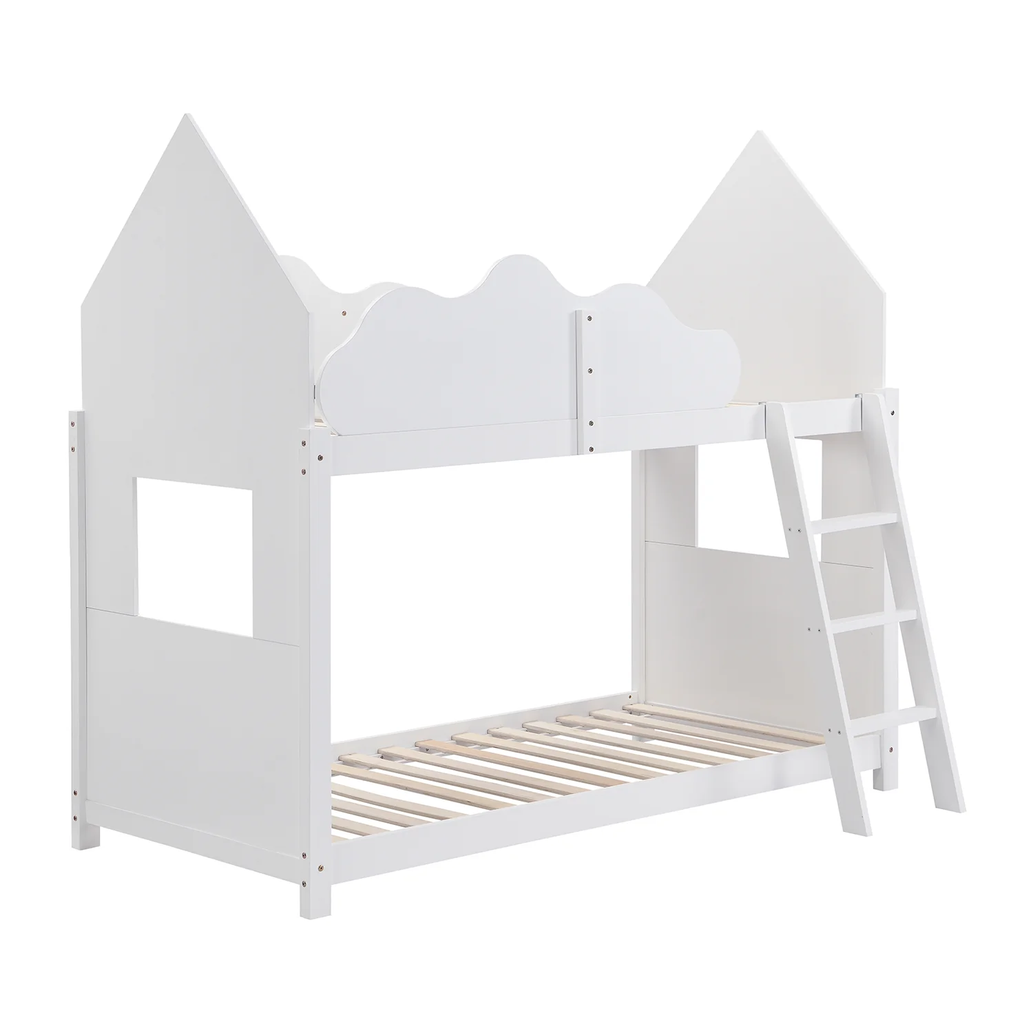 Newton White Solid Wood Kid's Treehouse Bunk Bed - Image 3