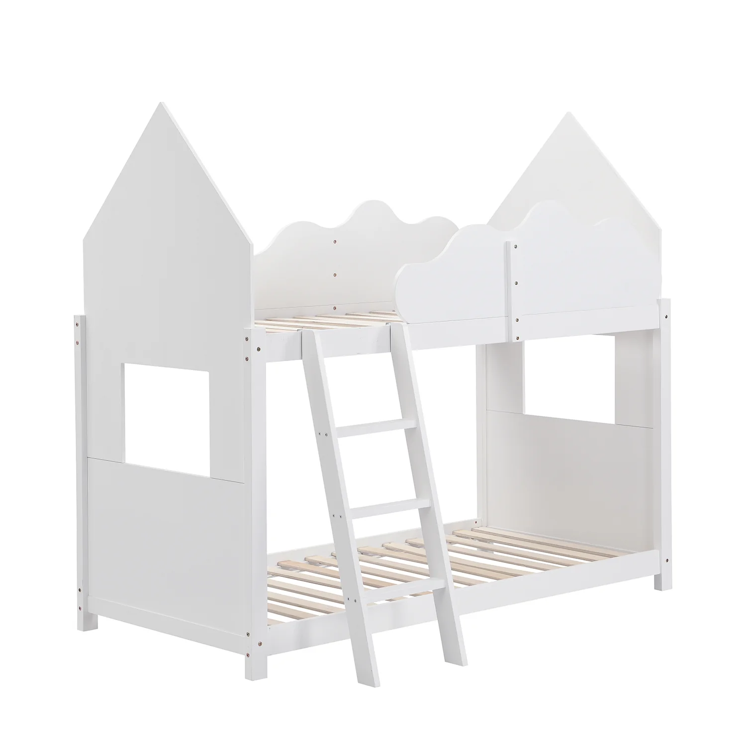 Newton White Solid Wood Kid's Treehouse Bunk Bed - Image 4