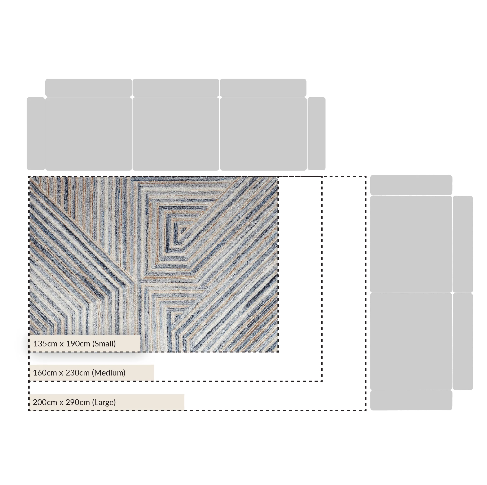 Nimbus Blue Hand Tufted New Zealand Wool Rectangular Rug - Image 3