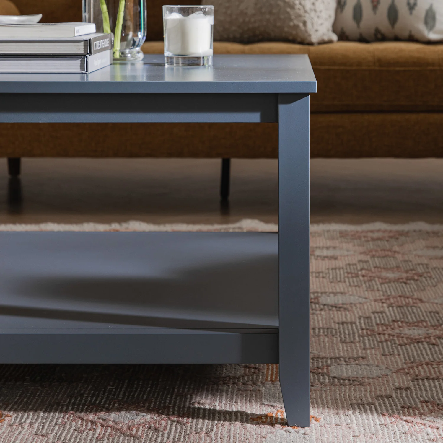 Oakham 80cm Square Coffee Table, Stormy Blue - Image 6