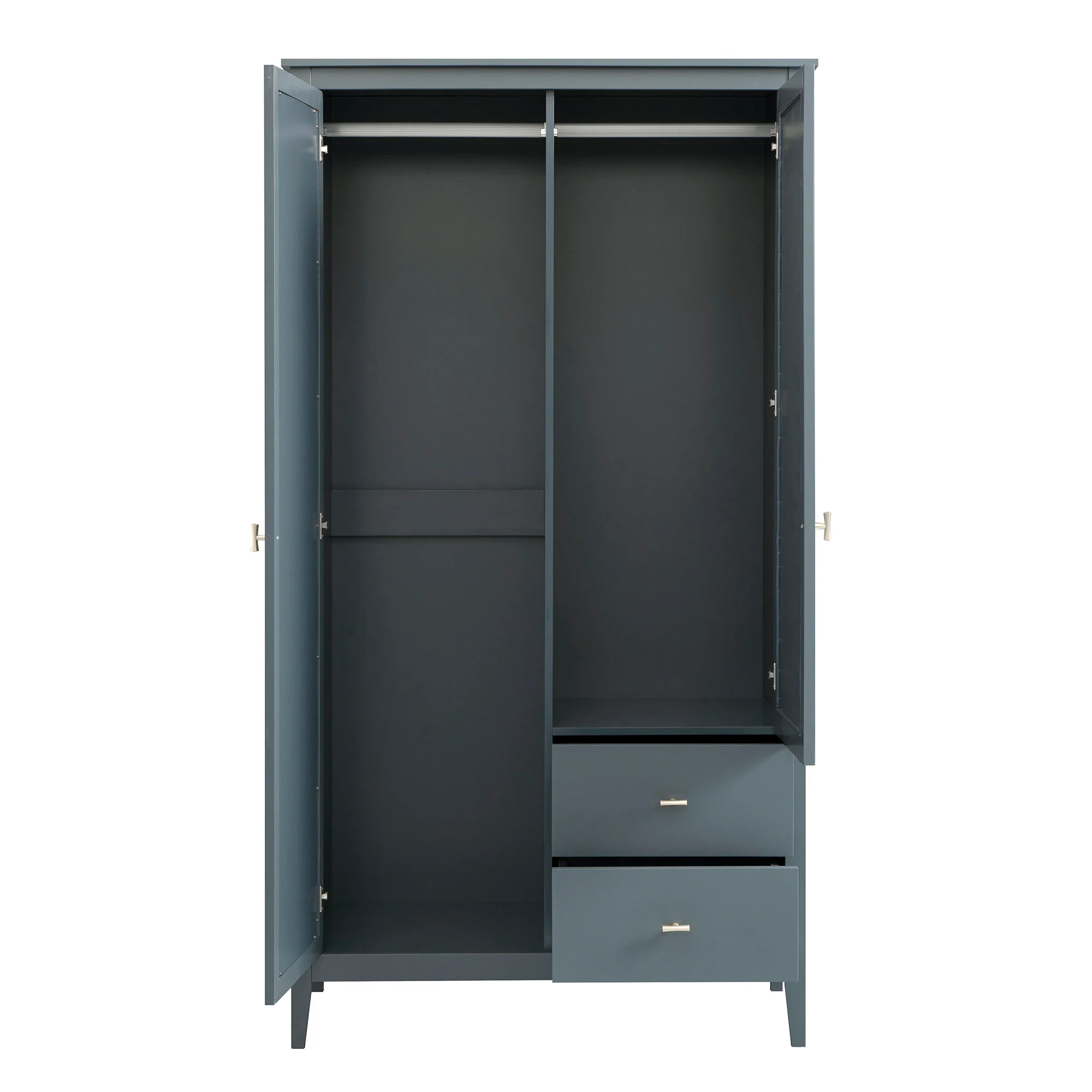 Oakham Mirrored Double Wardrobe, Stormy Blue - Image 10
