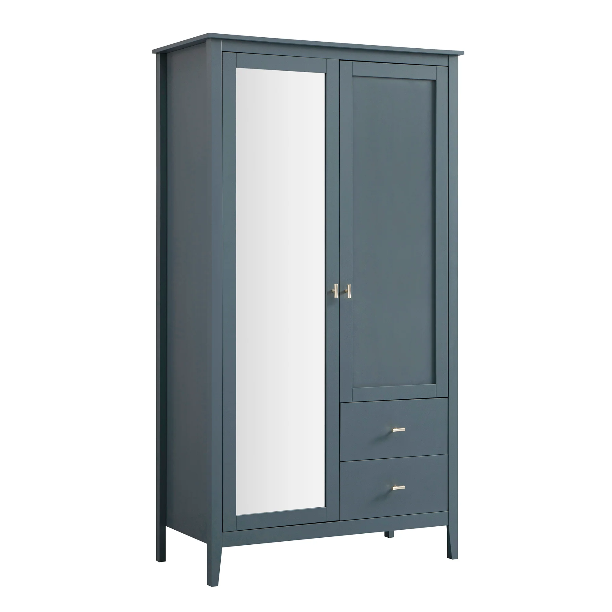 Oakham Mirrored Double Wardrobe, Stormy Blue - Image 8