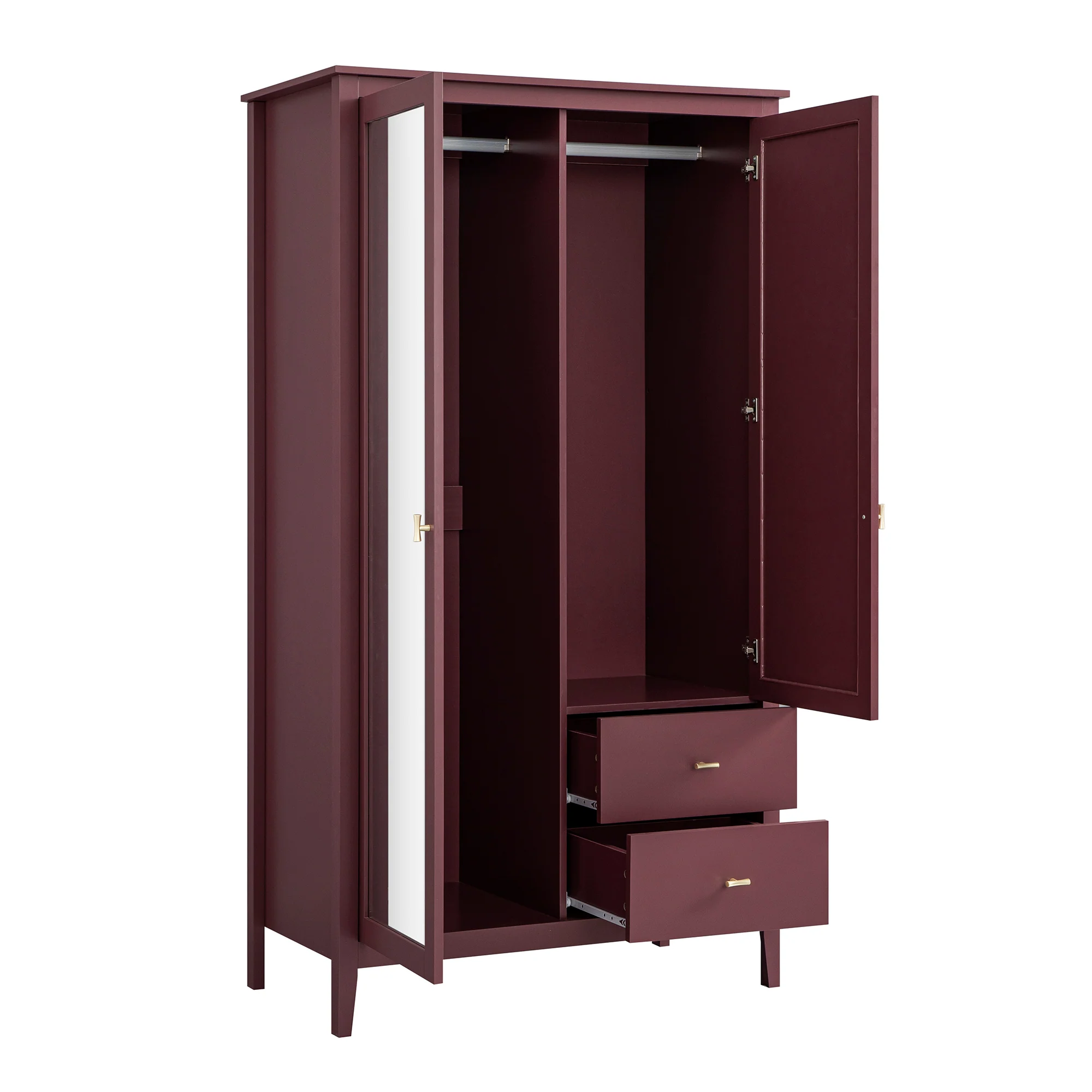 Oakham Mirrored Double Wardrobe, Wild Cherry - Image 11