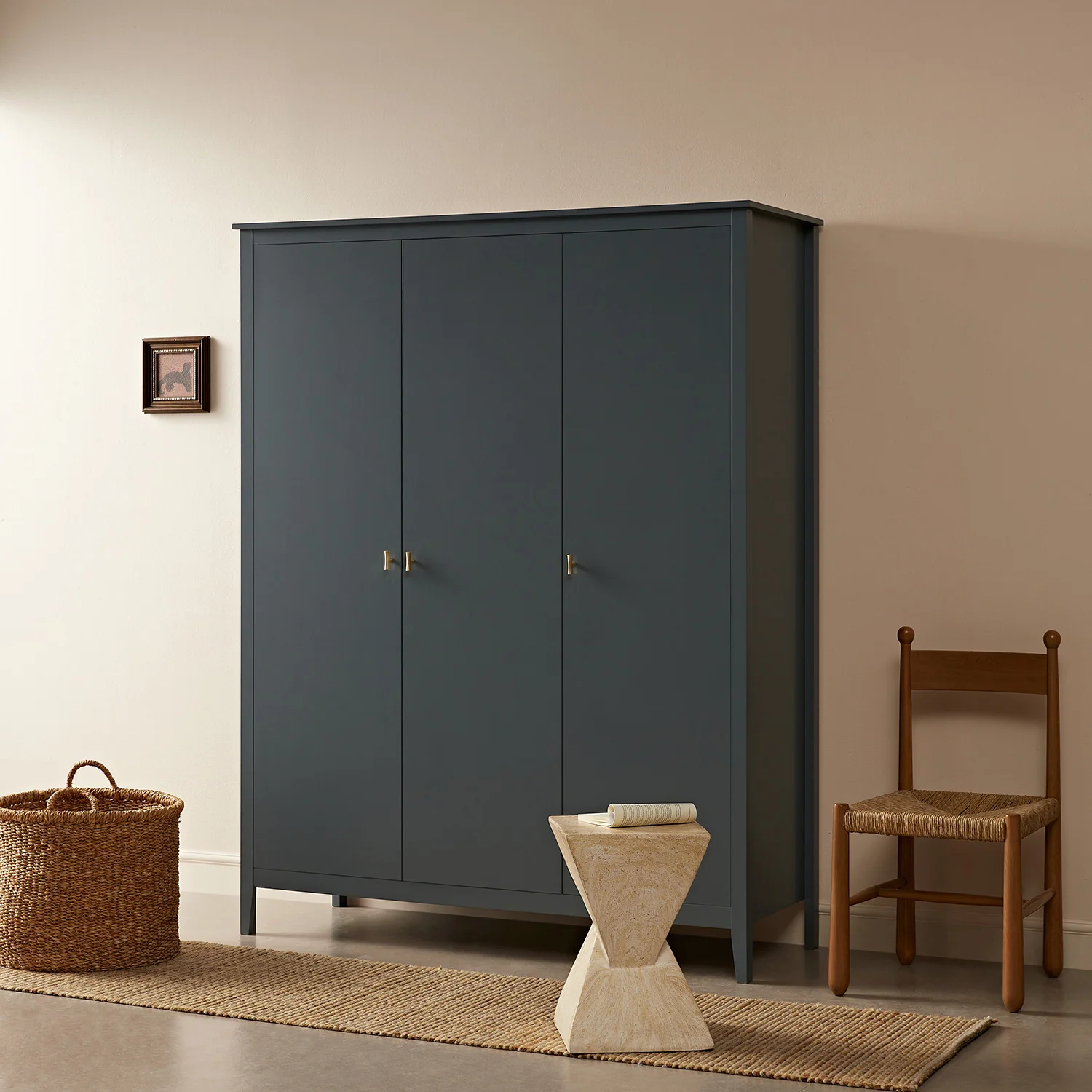 Oakham Triple Wardrobe, Stormy Blue - Image 3
