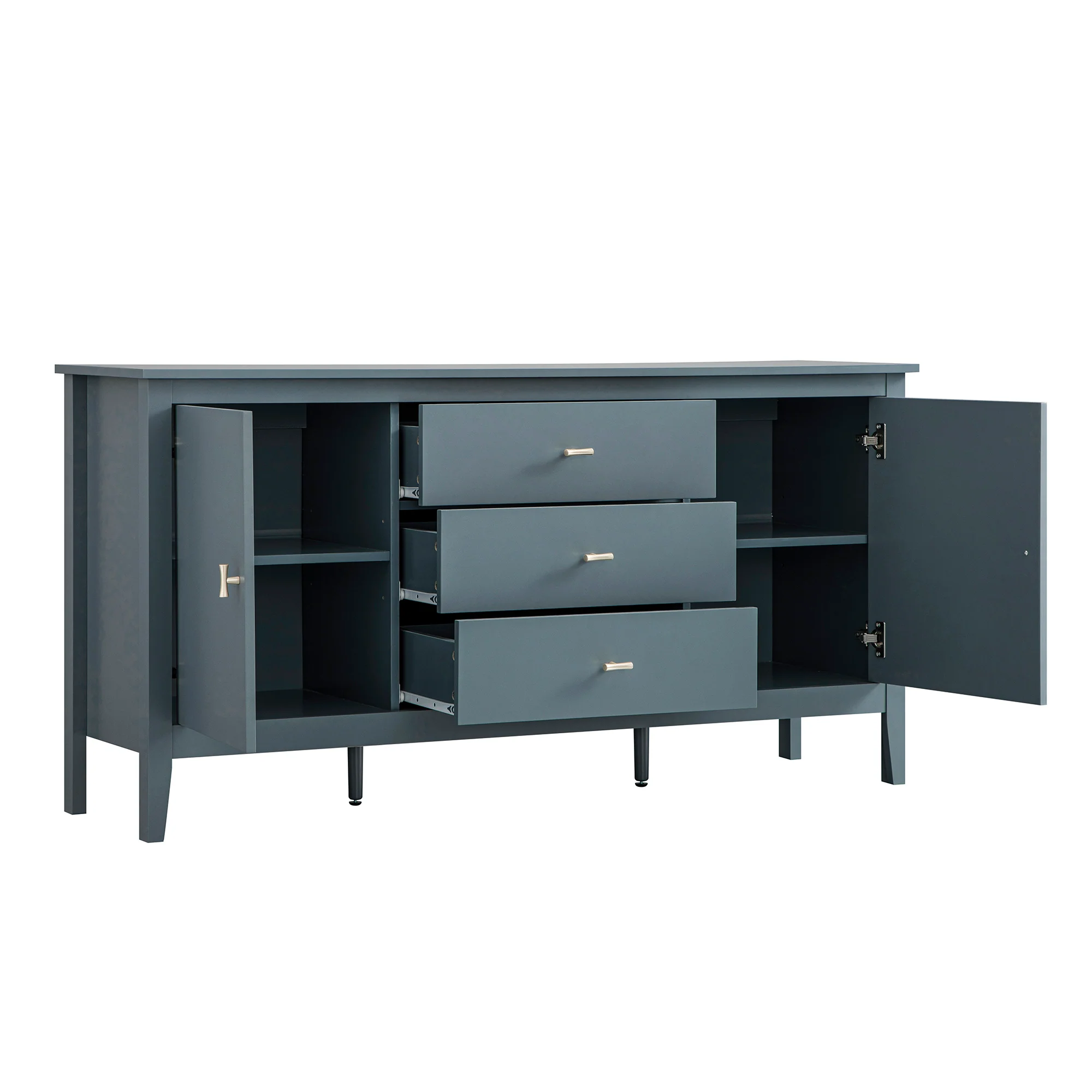 Oakham Wide Sideboard with Drawers, Stormy Blue - Image 13