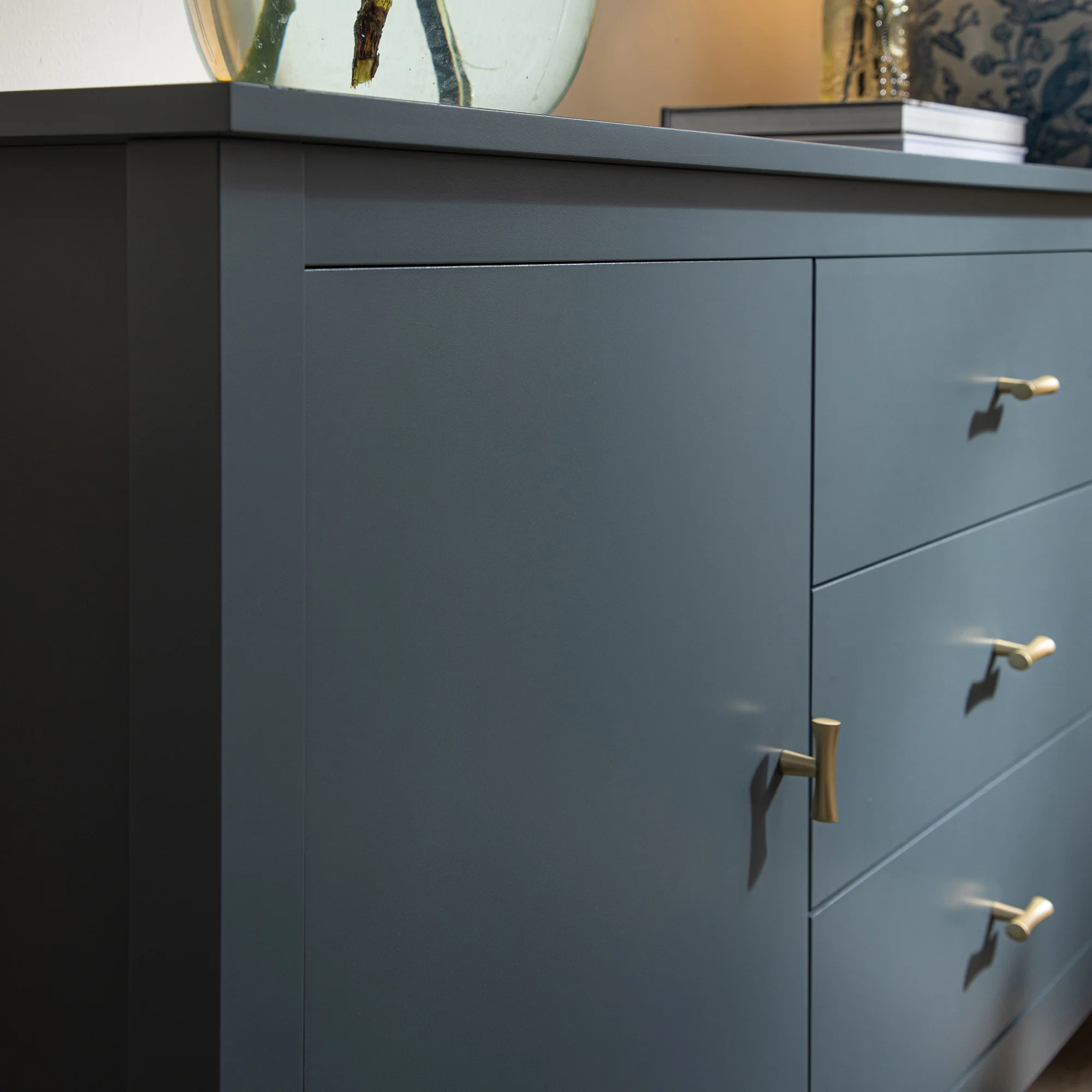 Oakham Wide Sideboard with Drawers, Stormy Blue - Image 8