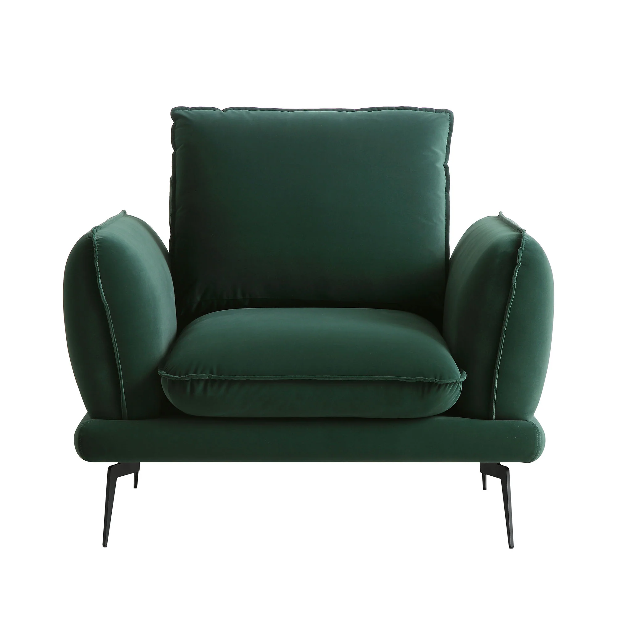 Obriel Forest Green Velvet Armchair - Image 3