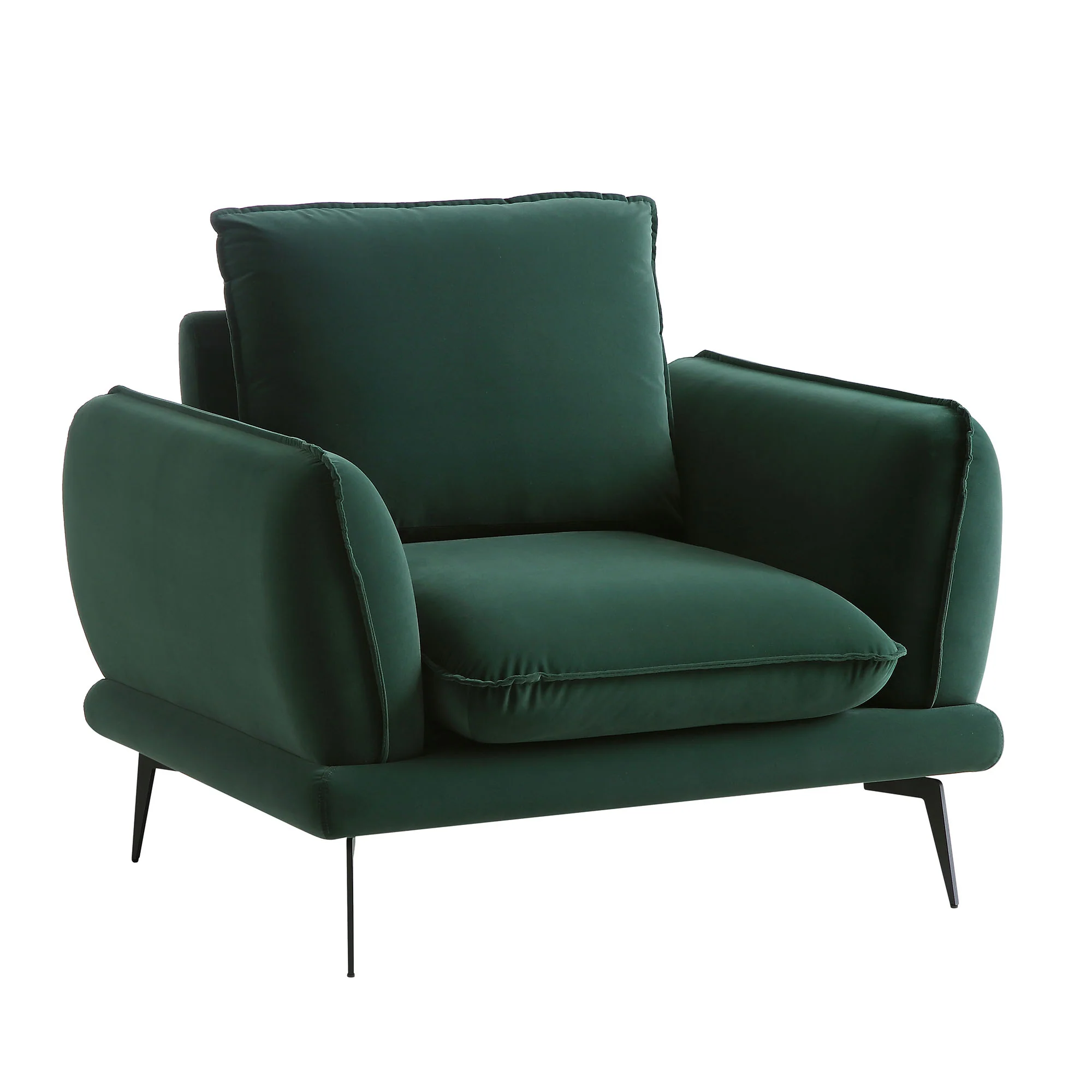 Obriel Forest Green Velvet Armchair - Image 4
