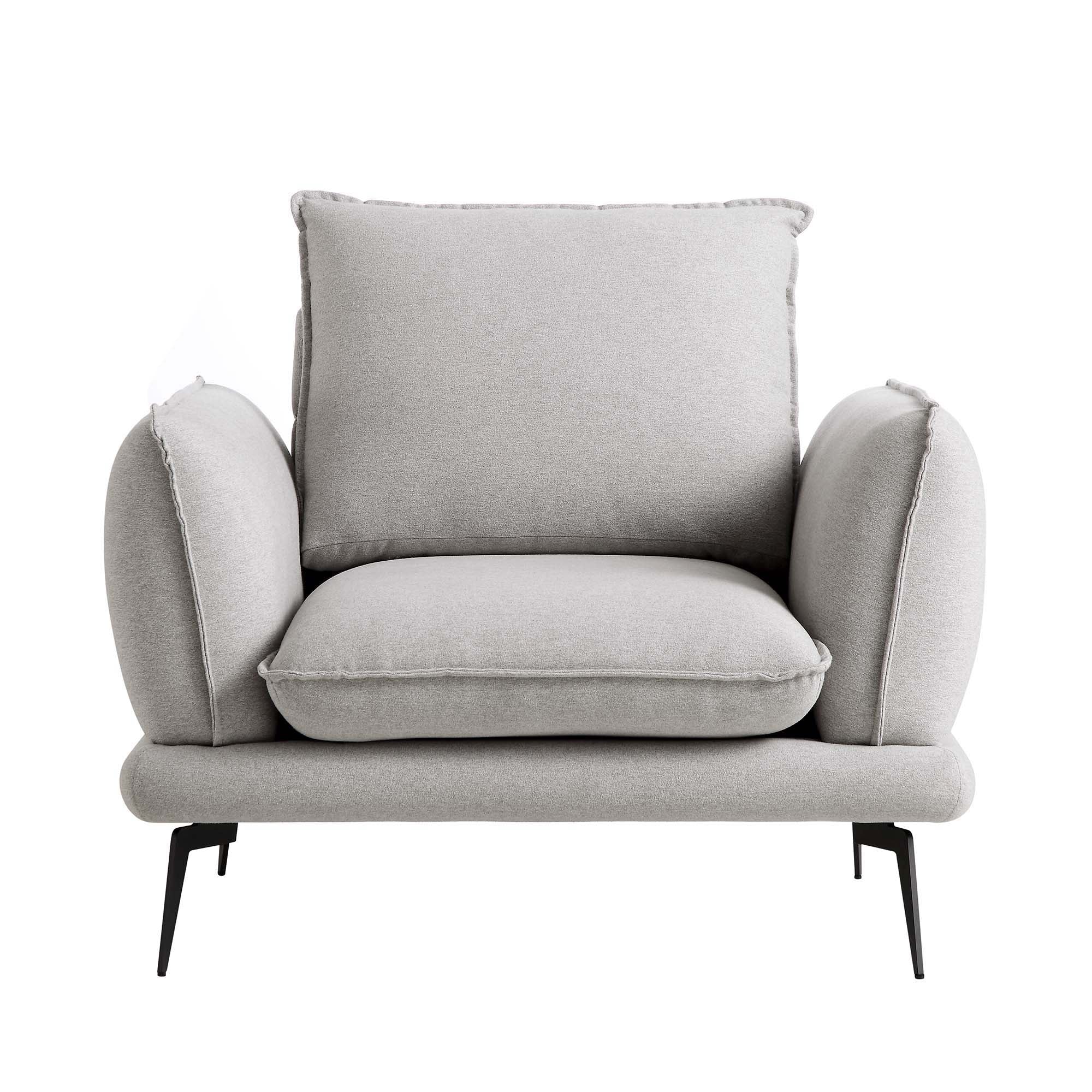 Obriel Grey Marl Fabric Armchair - Image 3