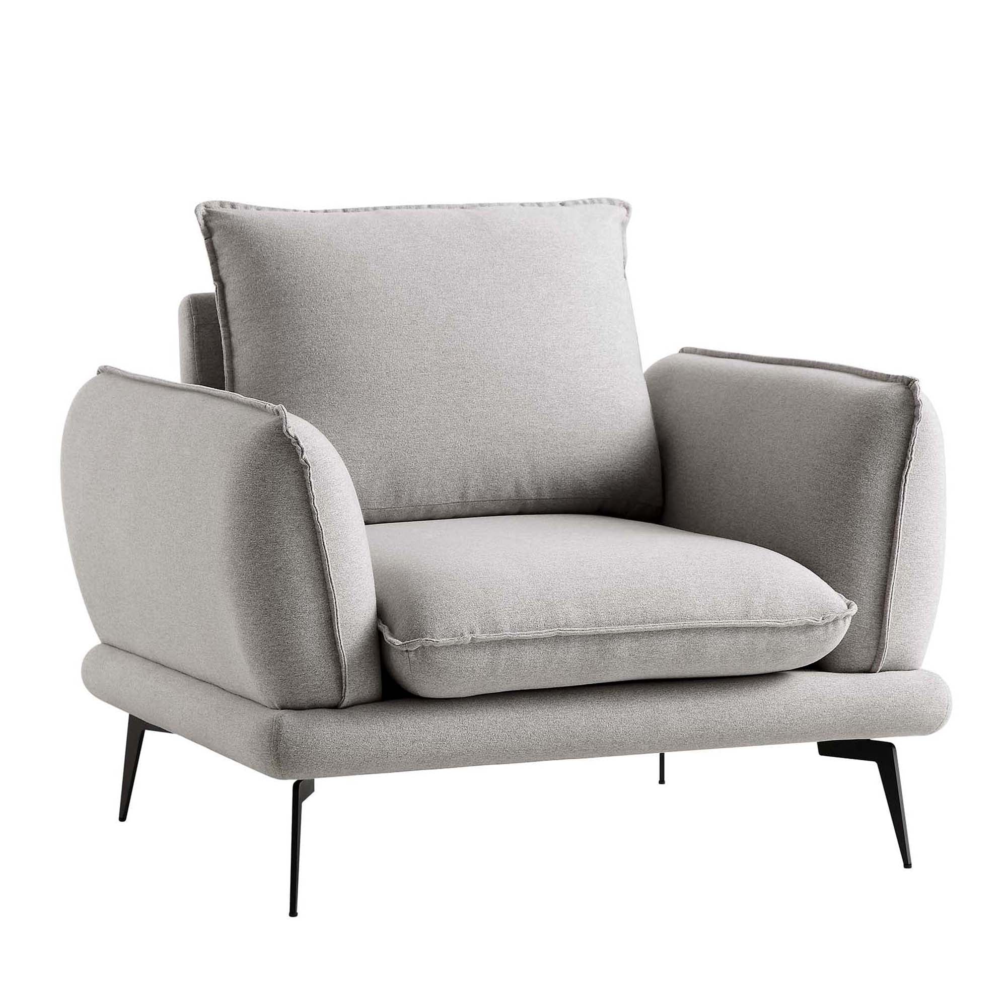 Obriel Grey Marl Fabric Armchair - Image 4