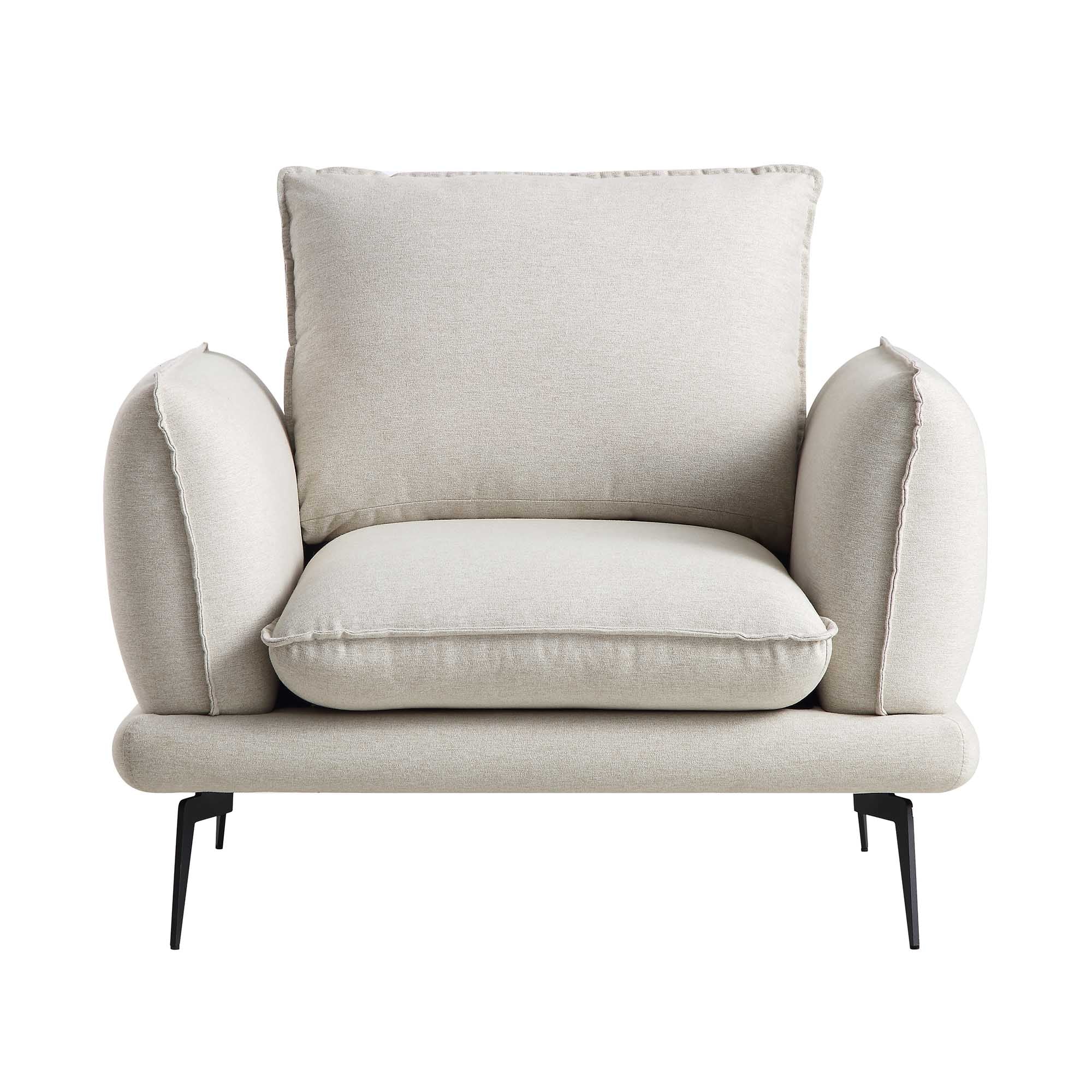 Obriel Oatmeal Fabric Armchair - Image 3