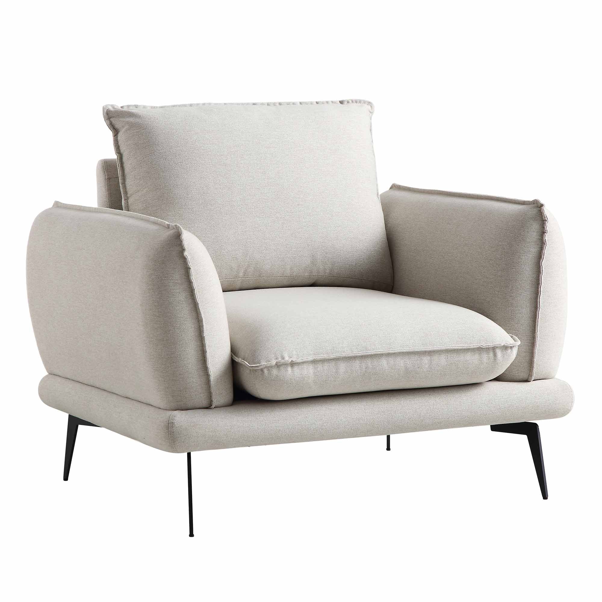 Obriel Oatmeal Fabric Armchair - Image 4