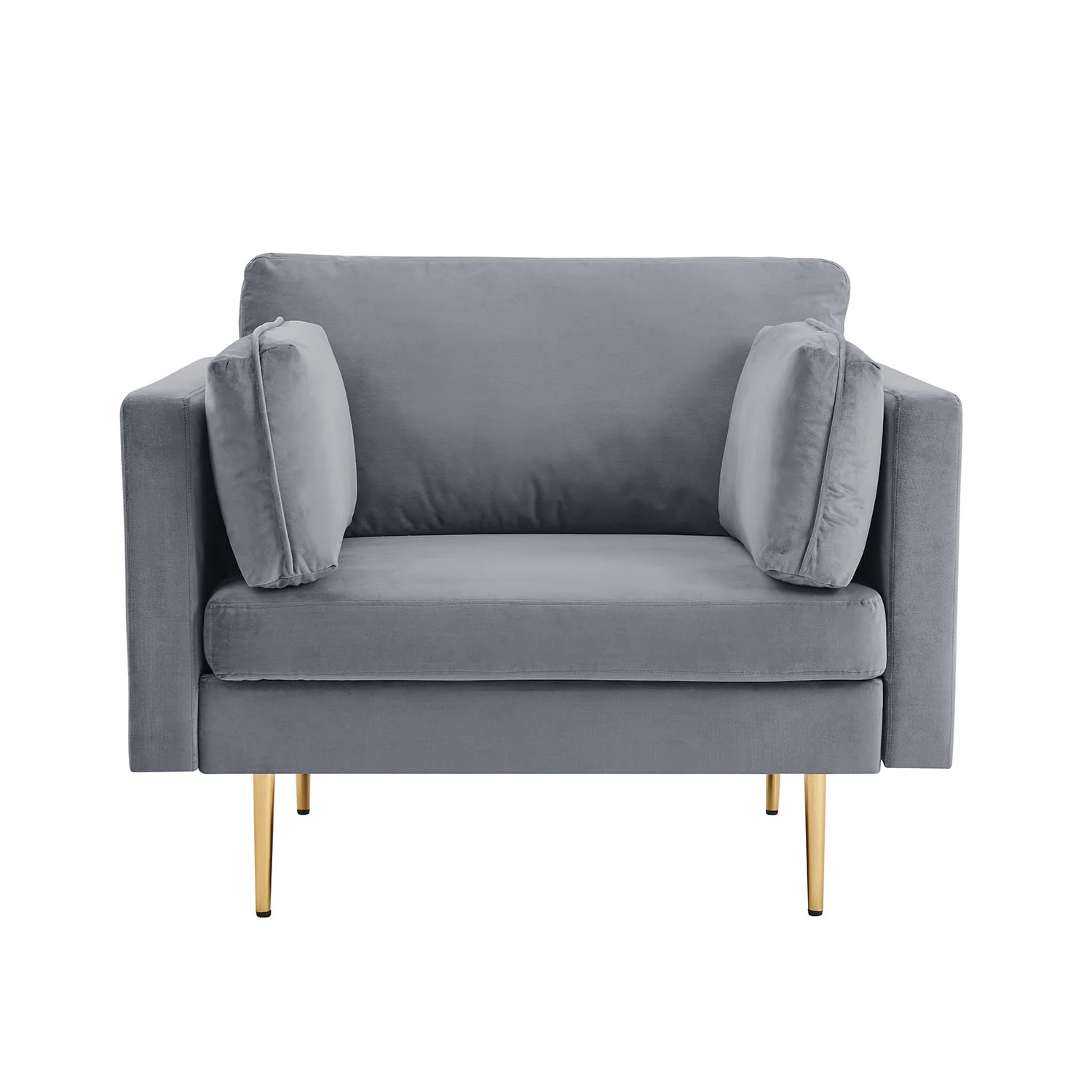 Pelham Grey Velvet Fabric Armchair - Image 3