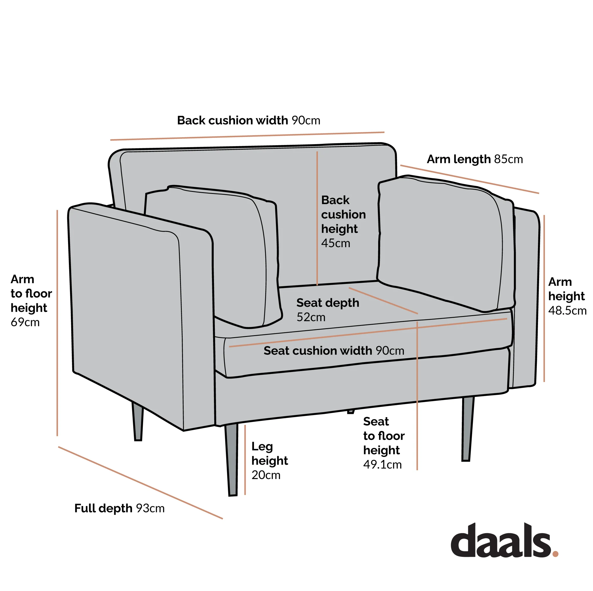 Pelham Grey Velvet Fabric Armchair - Image 5