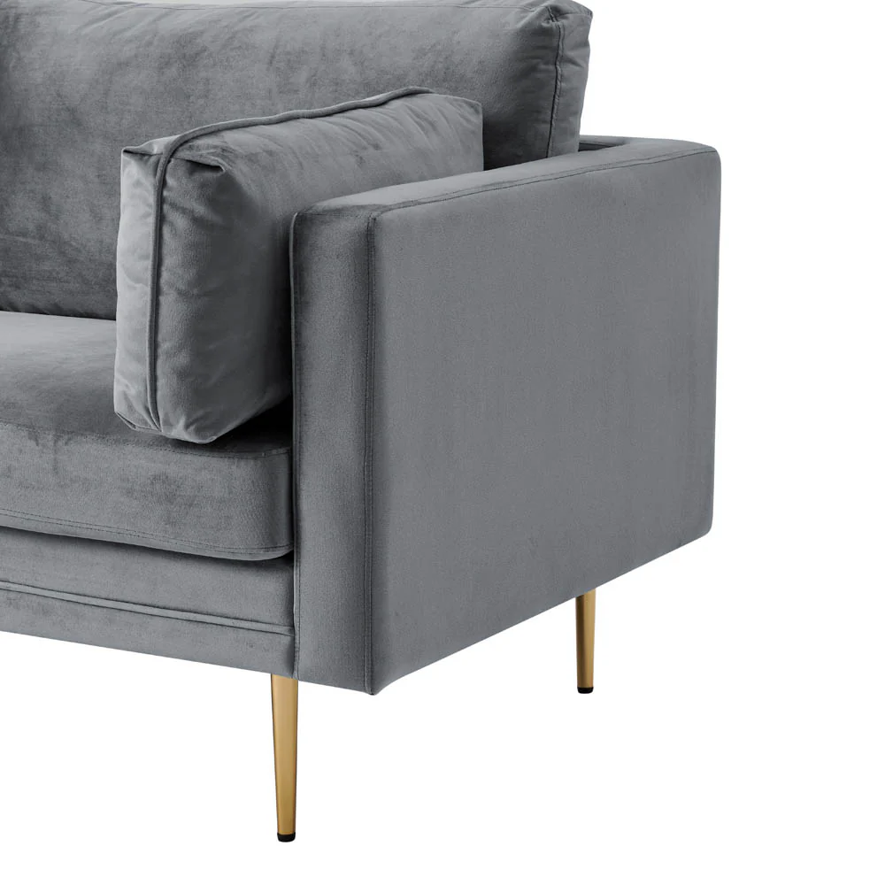 Pelham Grey Velvet Fabric Armchair - Image 7
