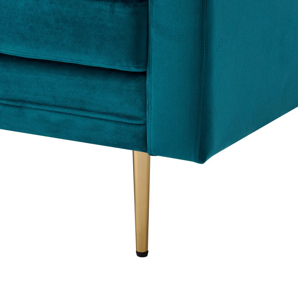 Pelham Teal Blue Velvet Fabric Sofa - Image 14