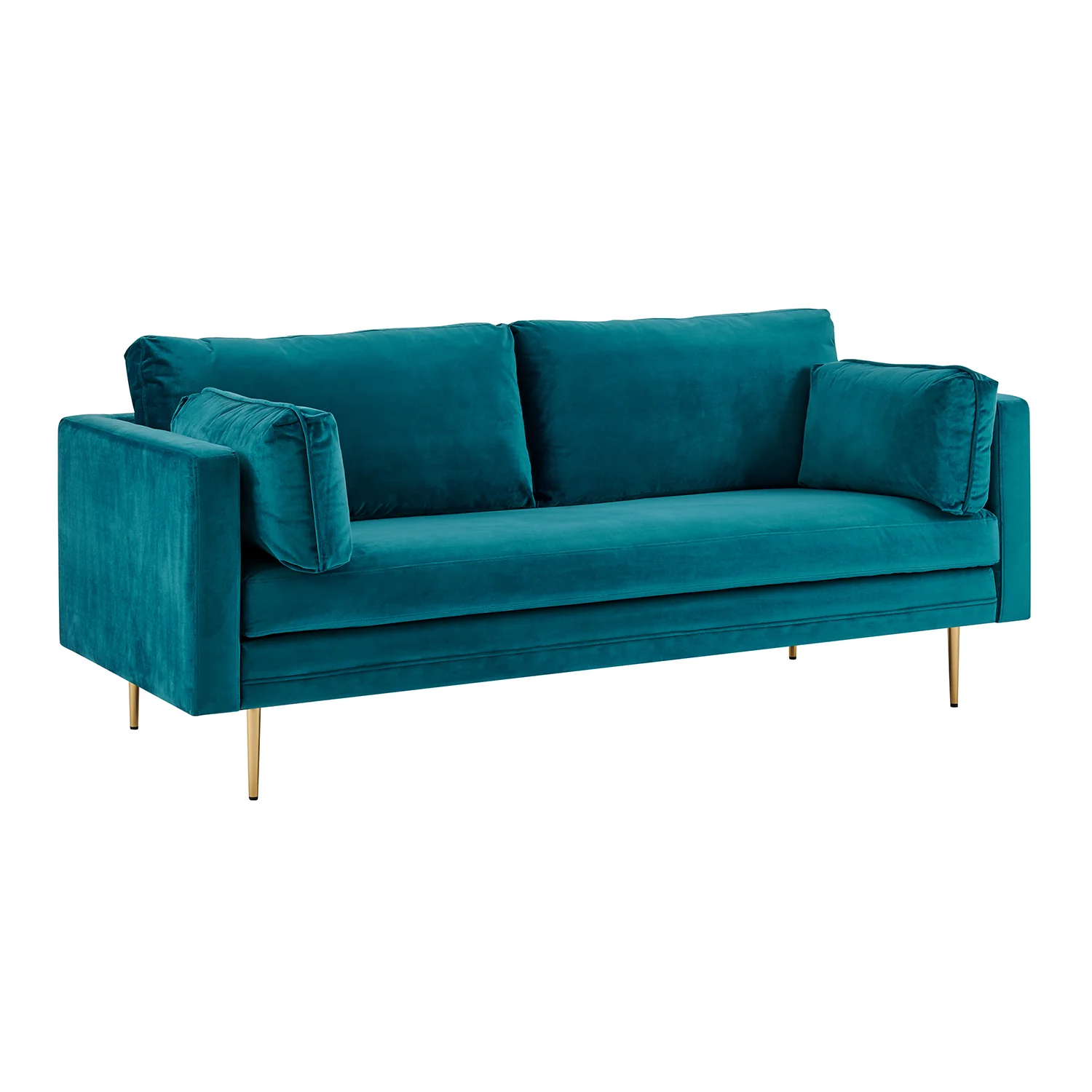 Pelham Teal Blue Velvet Fabric Sofa - Image 6