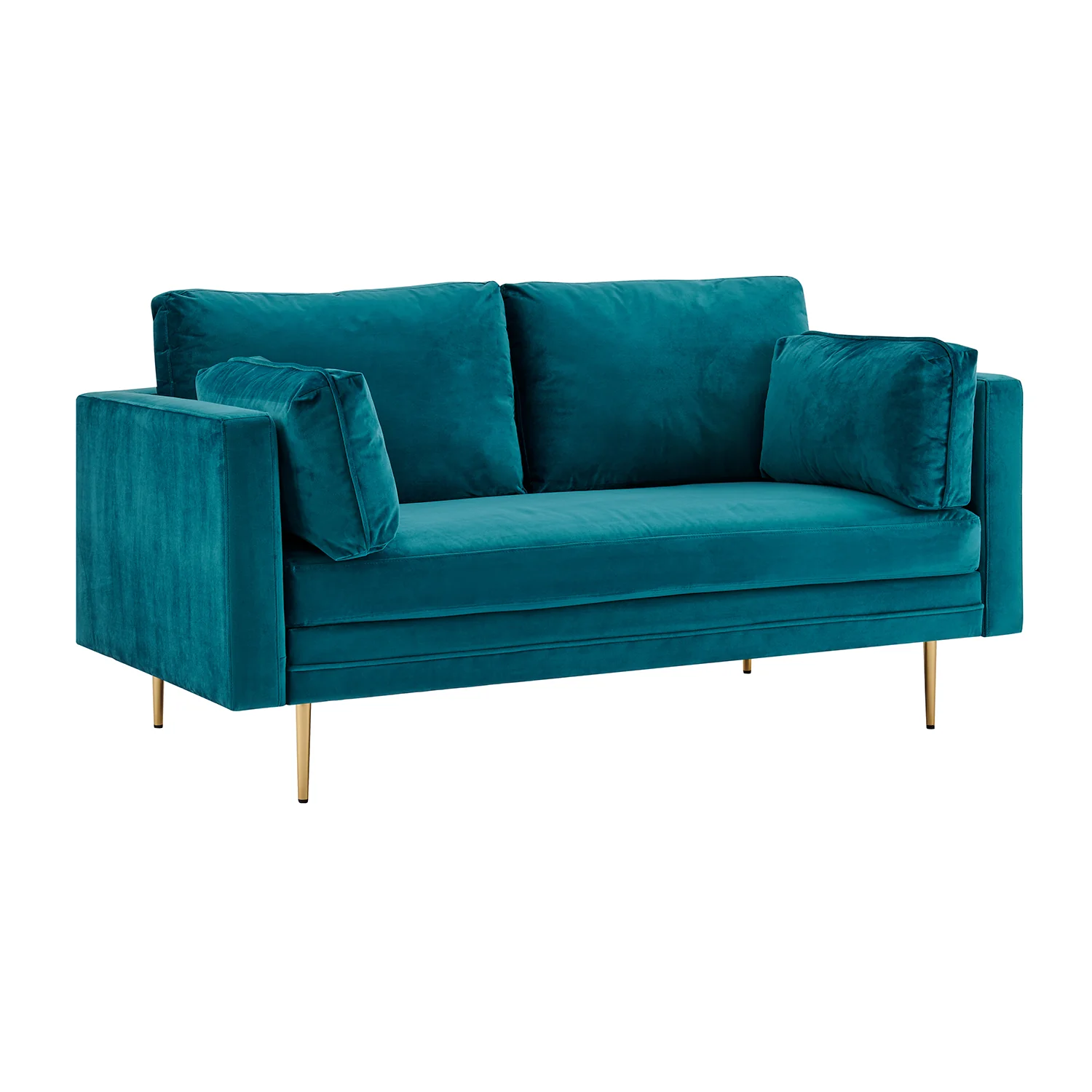 Pelham Teal Blue Velvet Fabric Sofa - Image 7