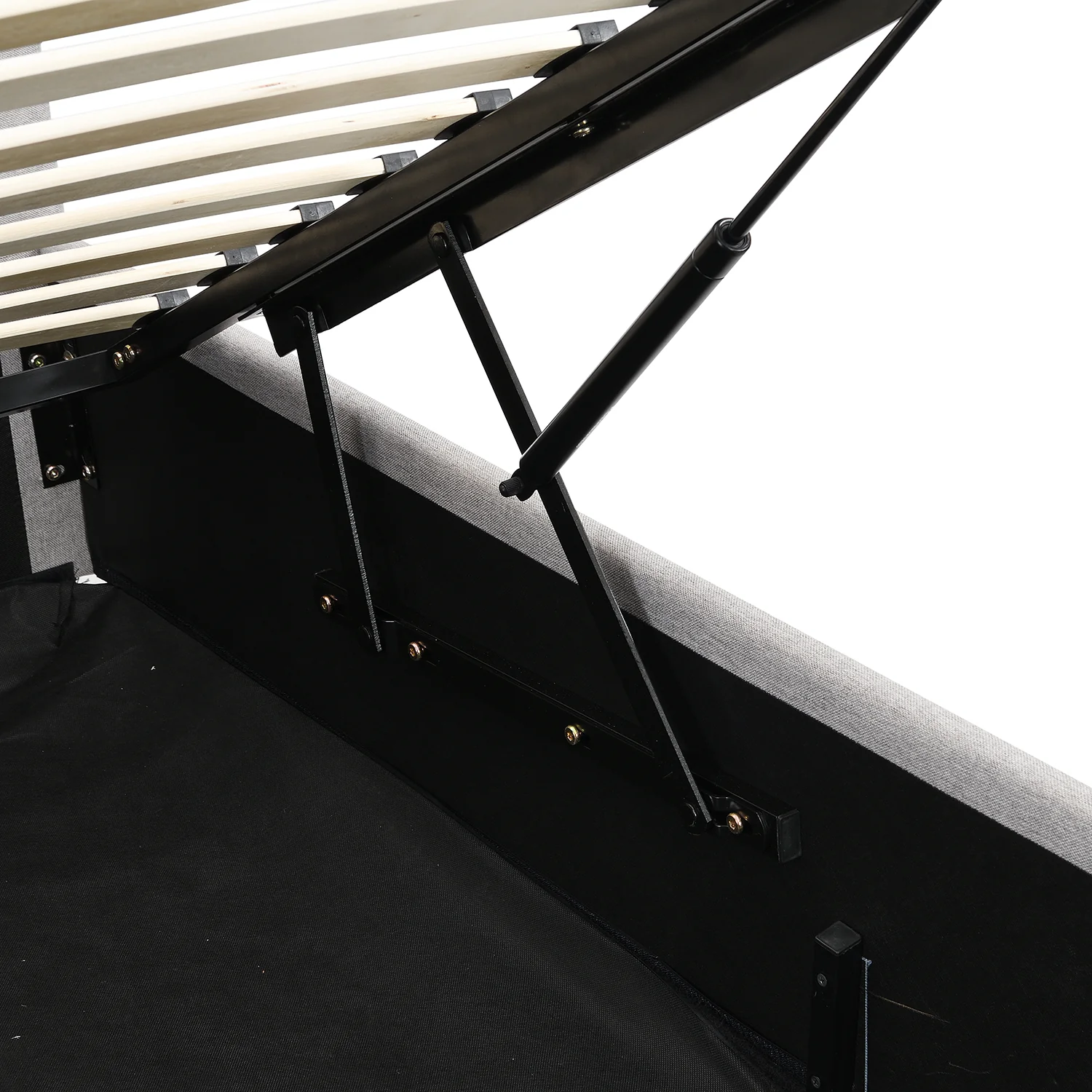 Pimlico End Opening Ottoman Storage Bed Frame with Multi-colour LED Headboard (Grey Fabric) - Image 8