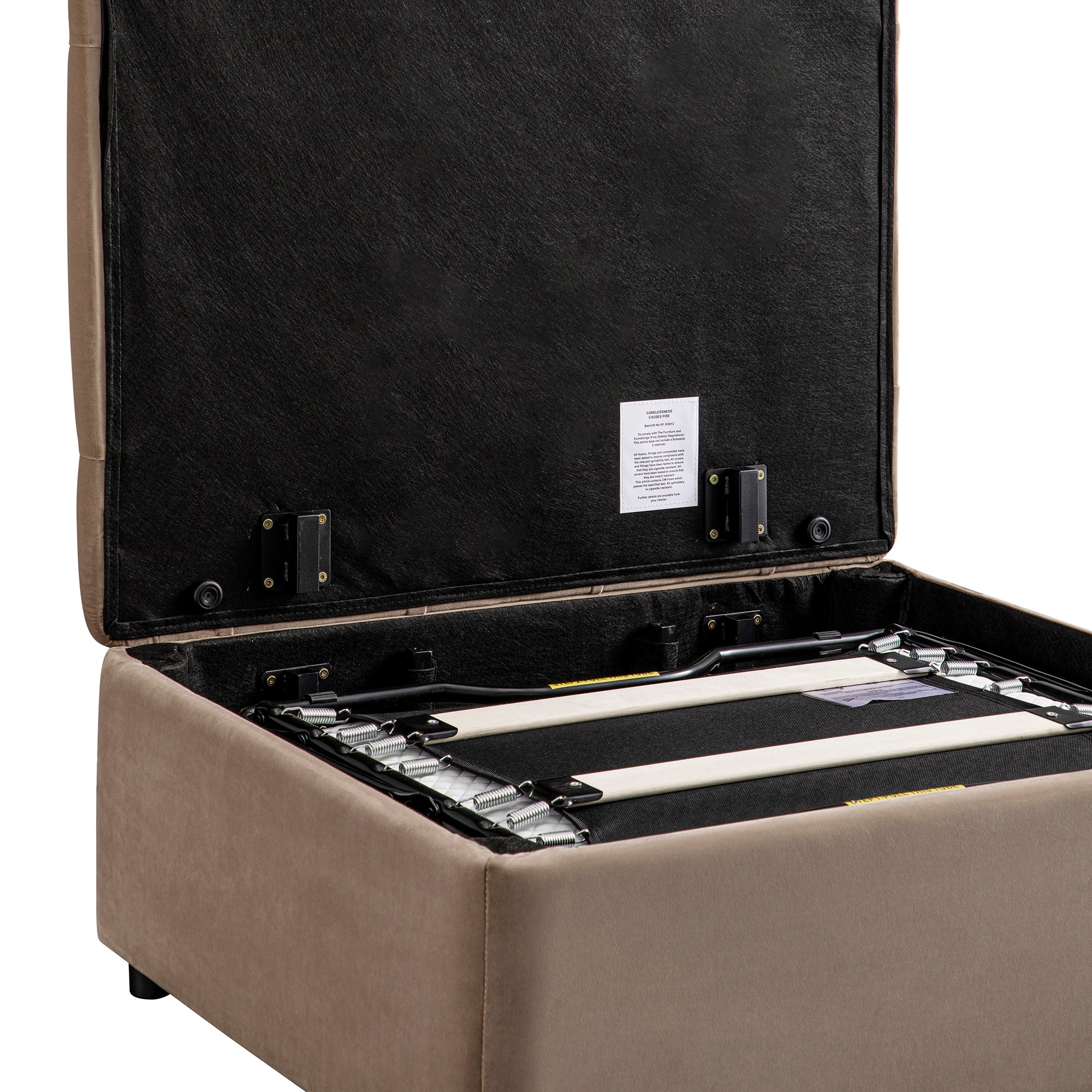 Portland Single Buttoned Fold-Out Bed in Ottoman, Mink Velvet - Image 20