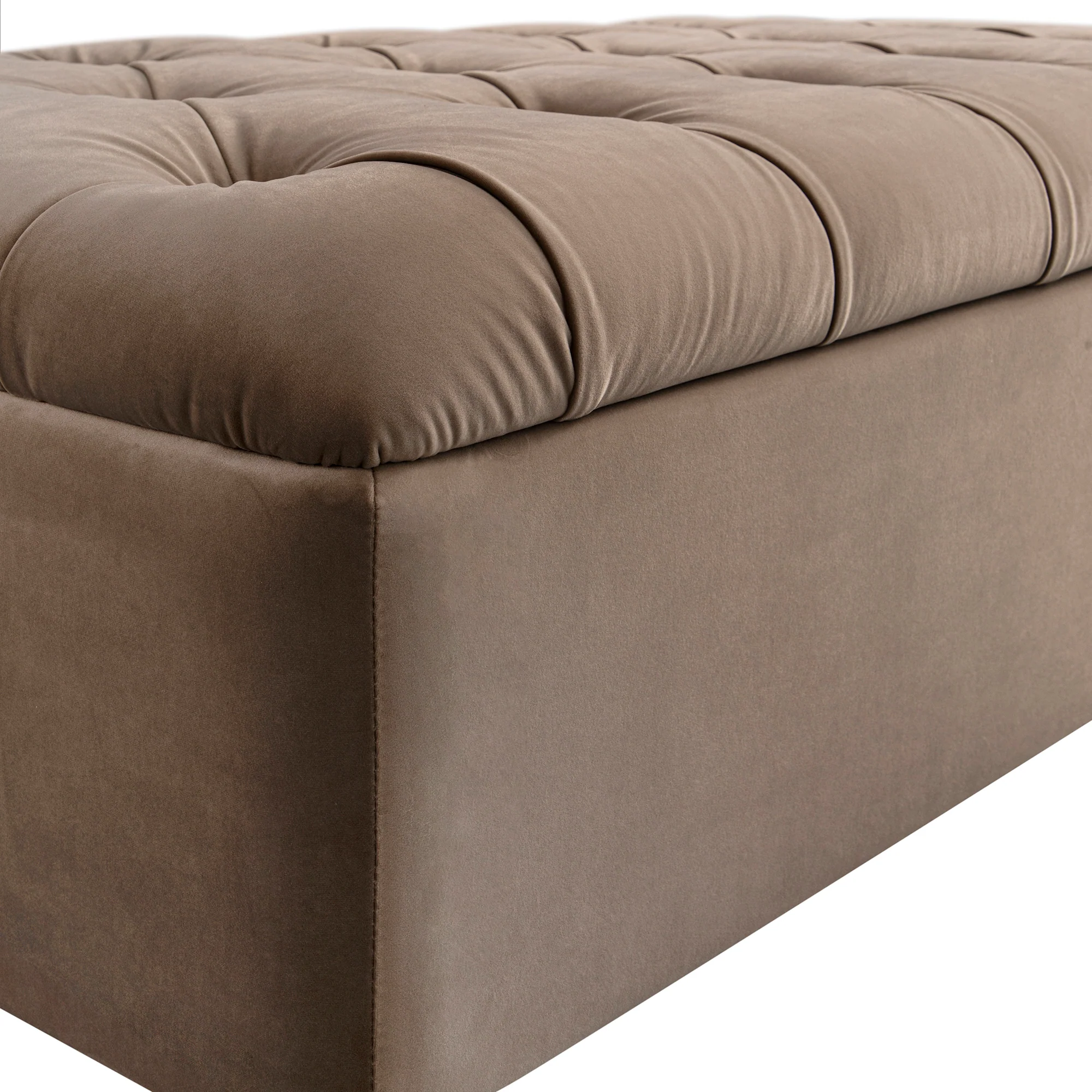 Portland Small Double Buttoned Fold-Out Bed in Ottoman, Mink Velvet - Image 18