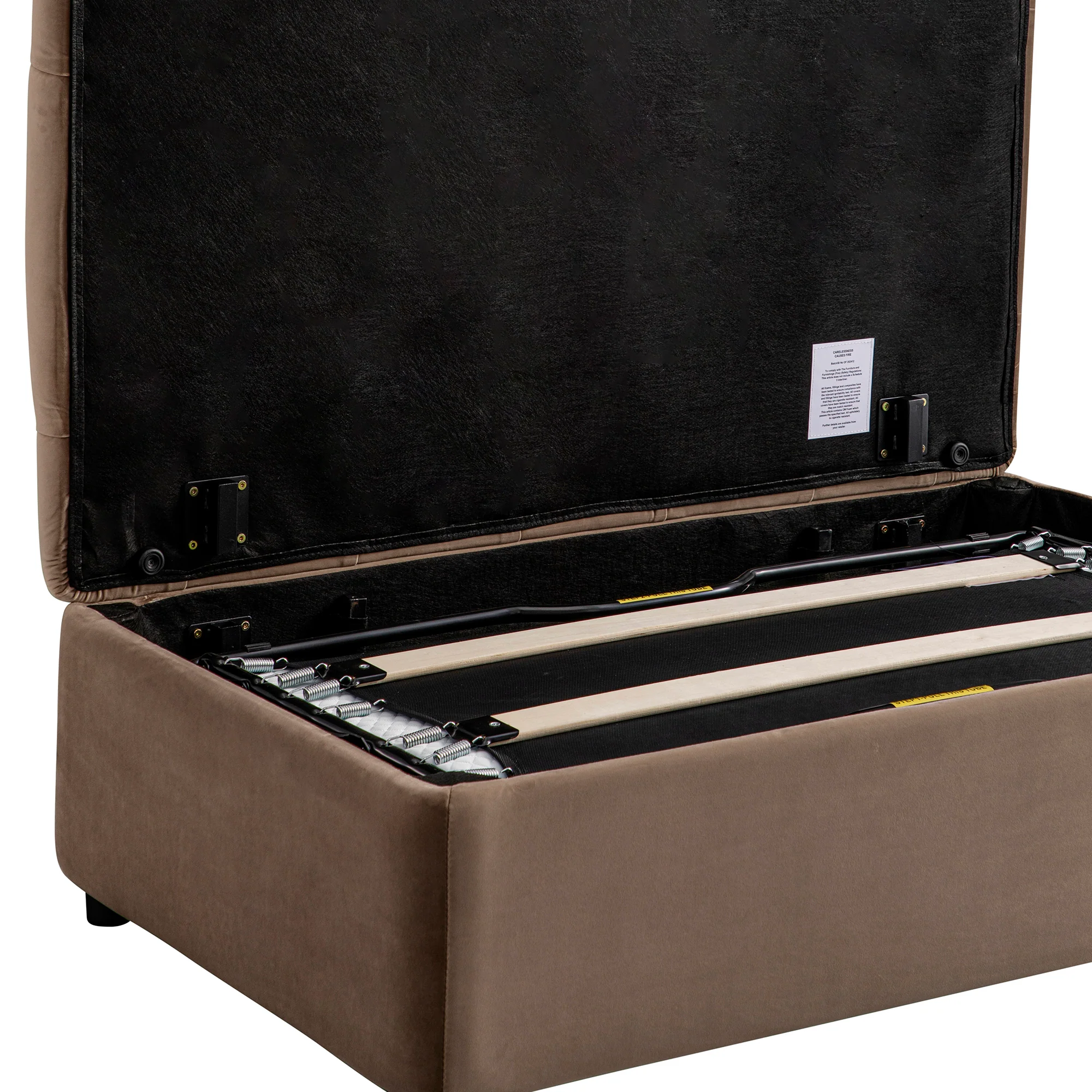 Portland Small Double Buttoned Fold-Out Bed in Ottoman, Mink Velvet - Image 19