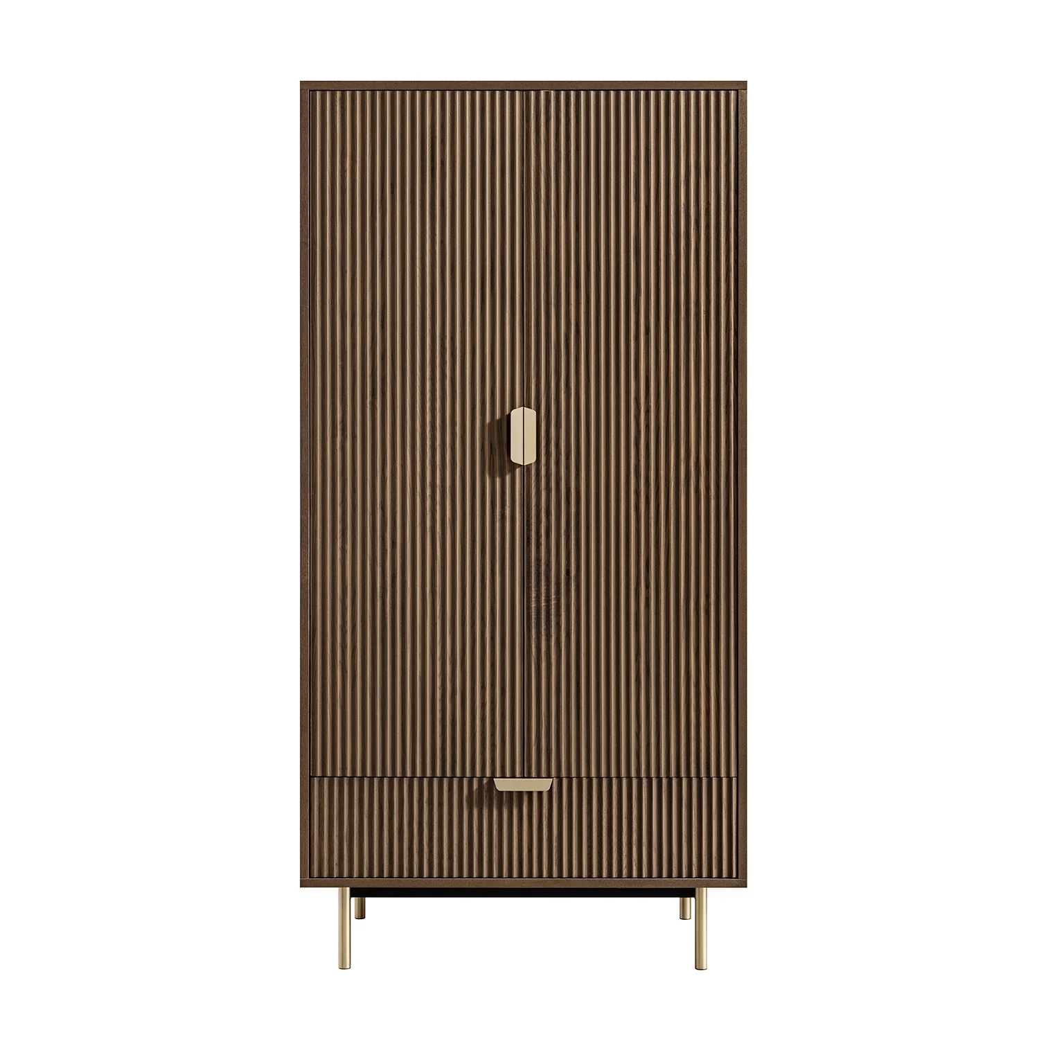 Richmond Ridged Double Wardrobe with Drawer, Dark Ash - Image 7