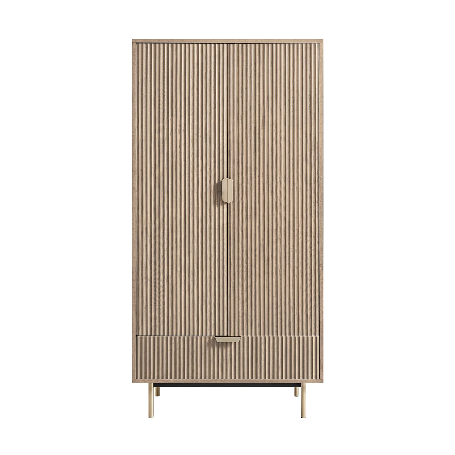 Richmond Ridged Double Wardrobe with Drawer, Light Ash - Image 7