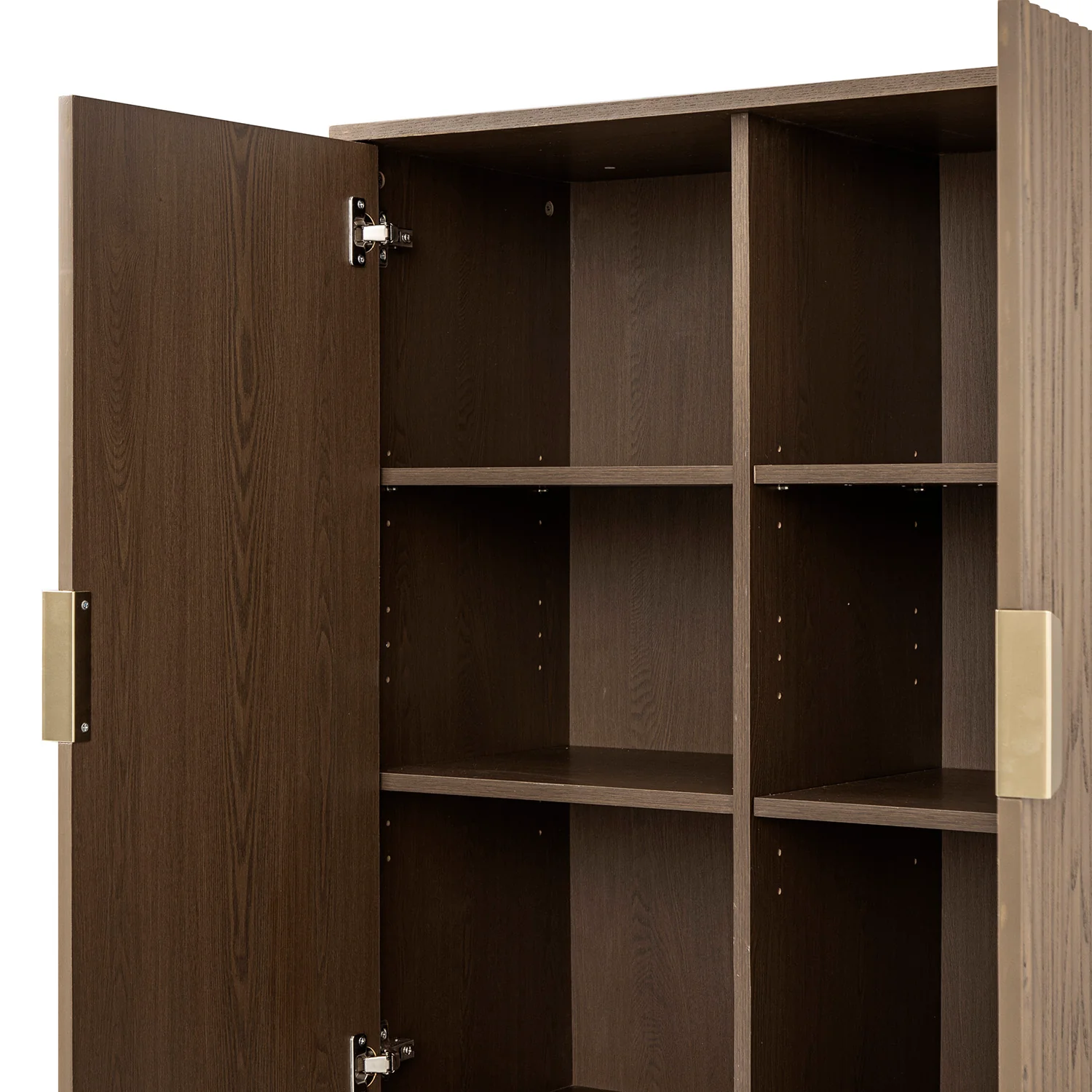 Richmond Ridged Highboard Storage Cabinet, Dark Ash - Image 14