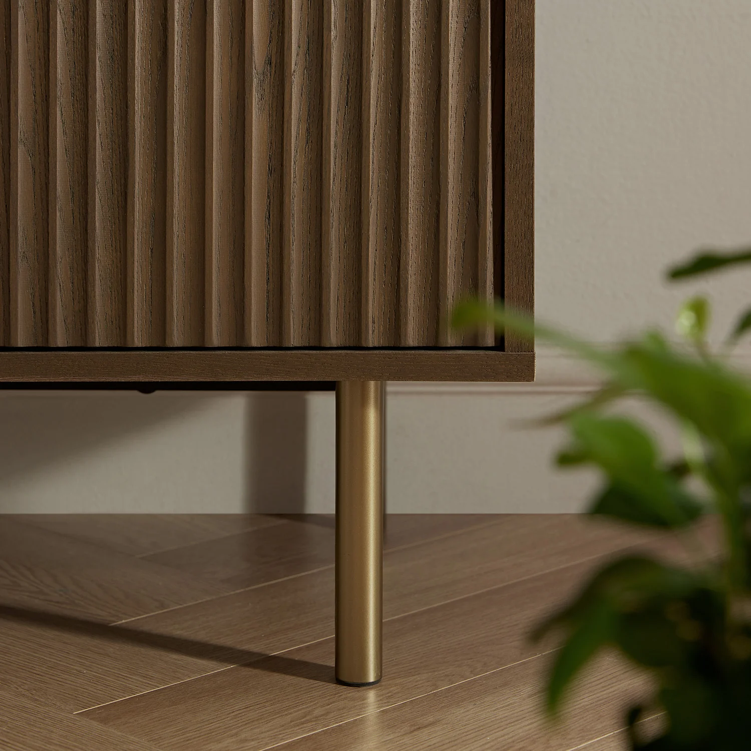 Richmond Ridged Highboard Storage Cabinet, Dark Ash - Image 6