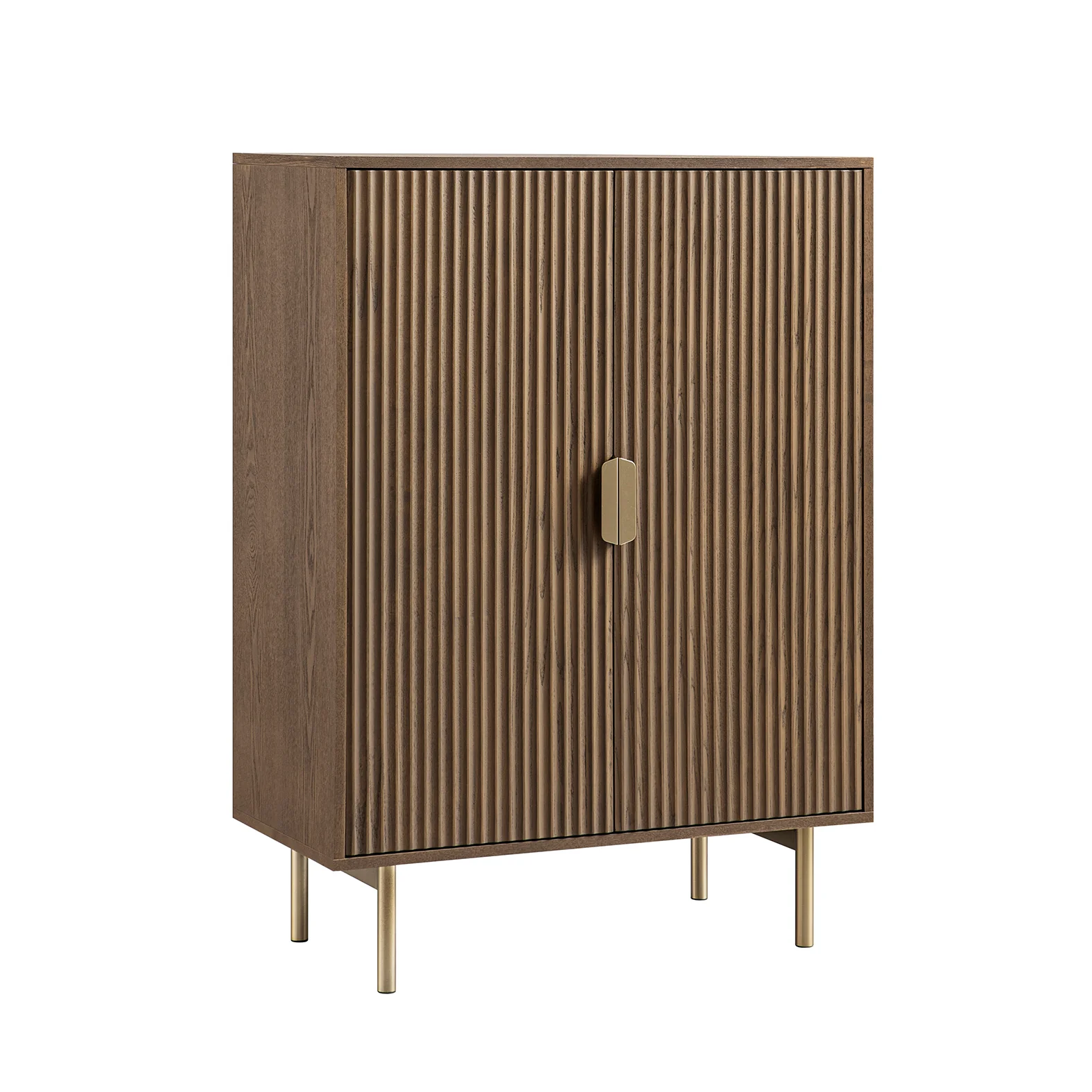 Richmond Ridged Highboard Storage Cabinet, Dark Ash - Image 8
