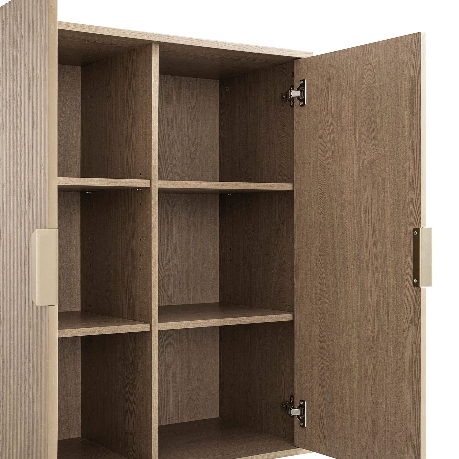 Richmond Ridged Highboard Storage Cabinet, Light Ash - Image 17